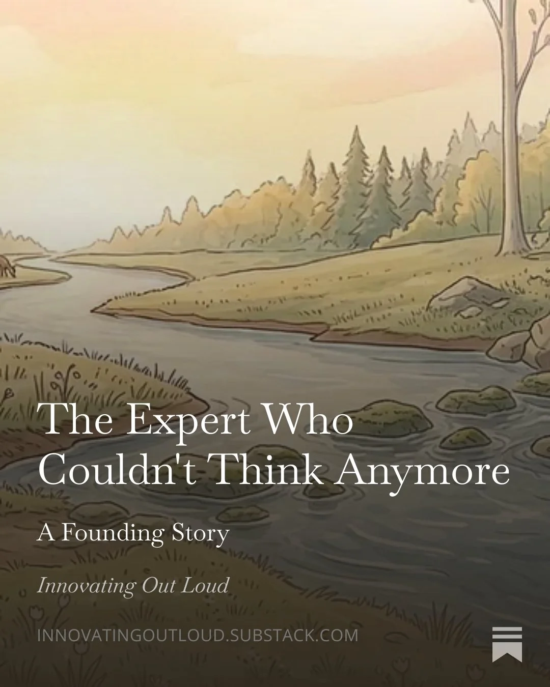 Intersecting paths of a river and a forest. Stepping stones to bridge the gap.