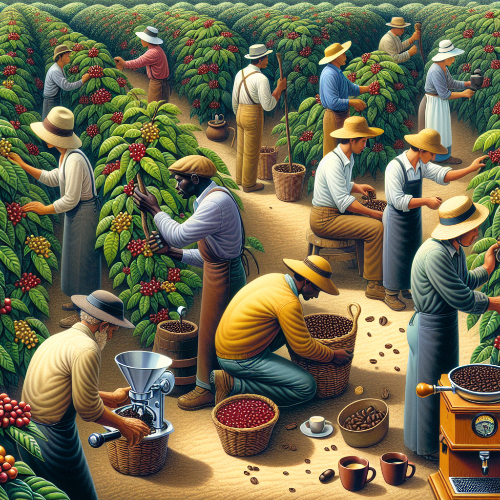 Cueillette du grain de café pour l'Espresso