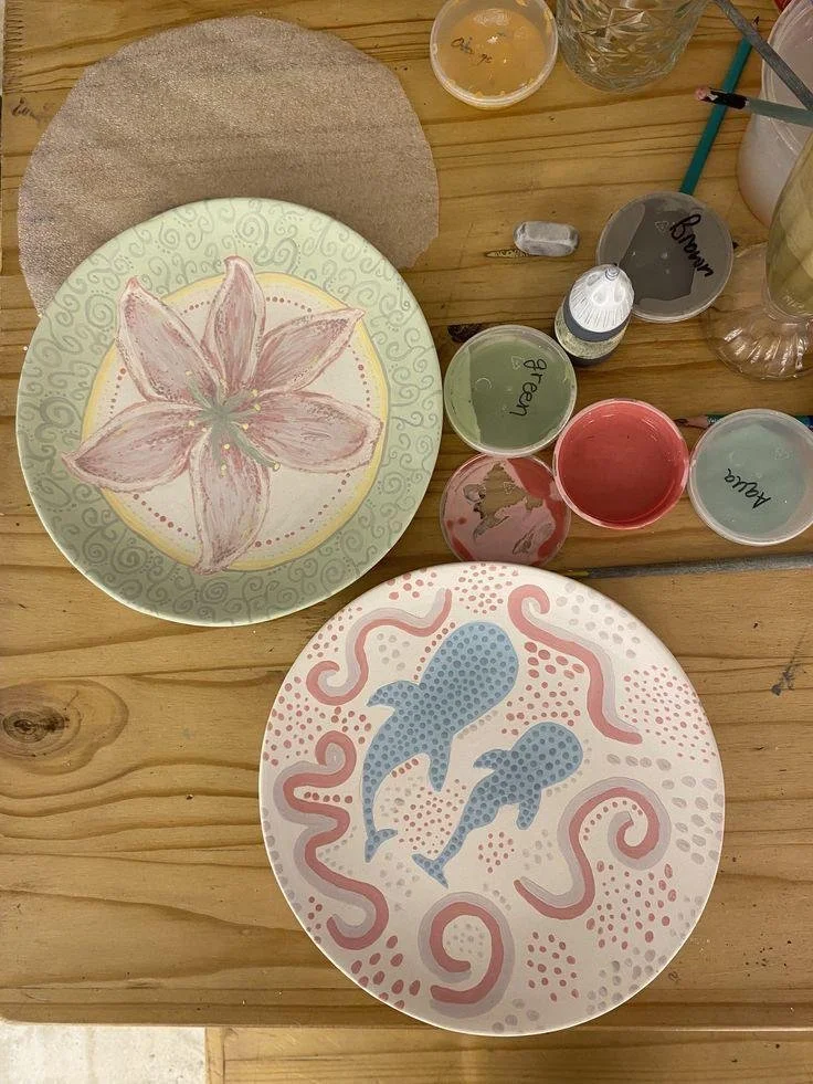 Ceramic plate painting workshop 