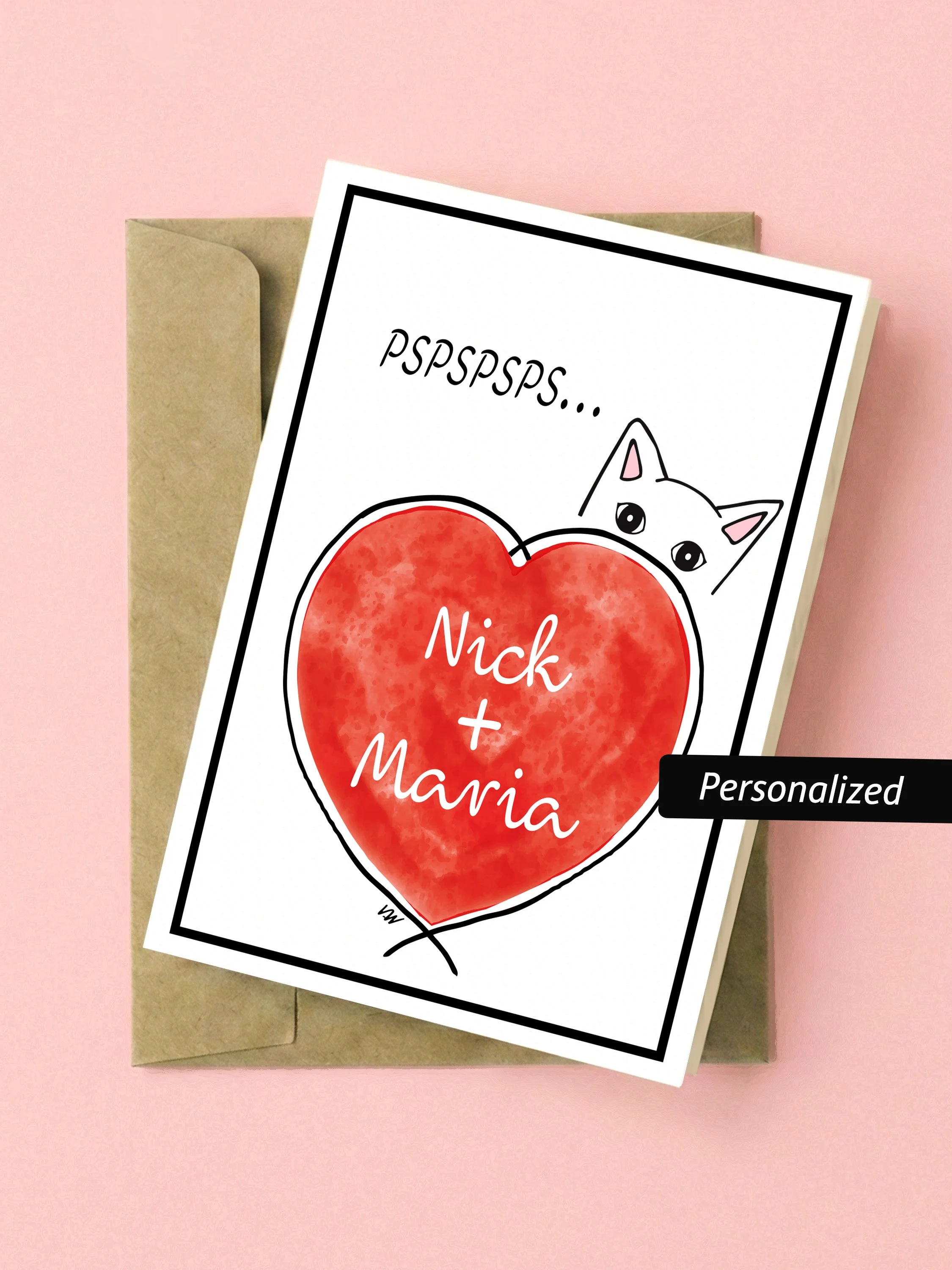 Personalized Couples Heart Card