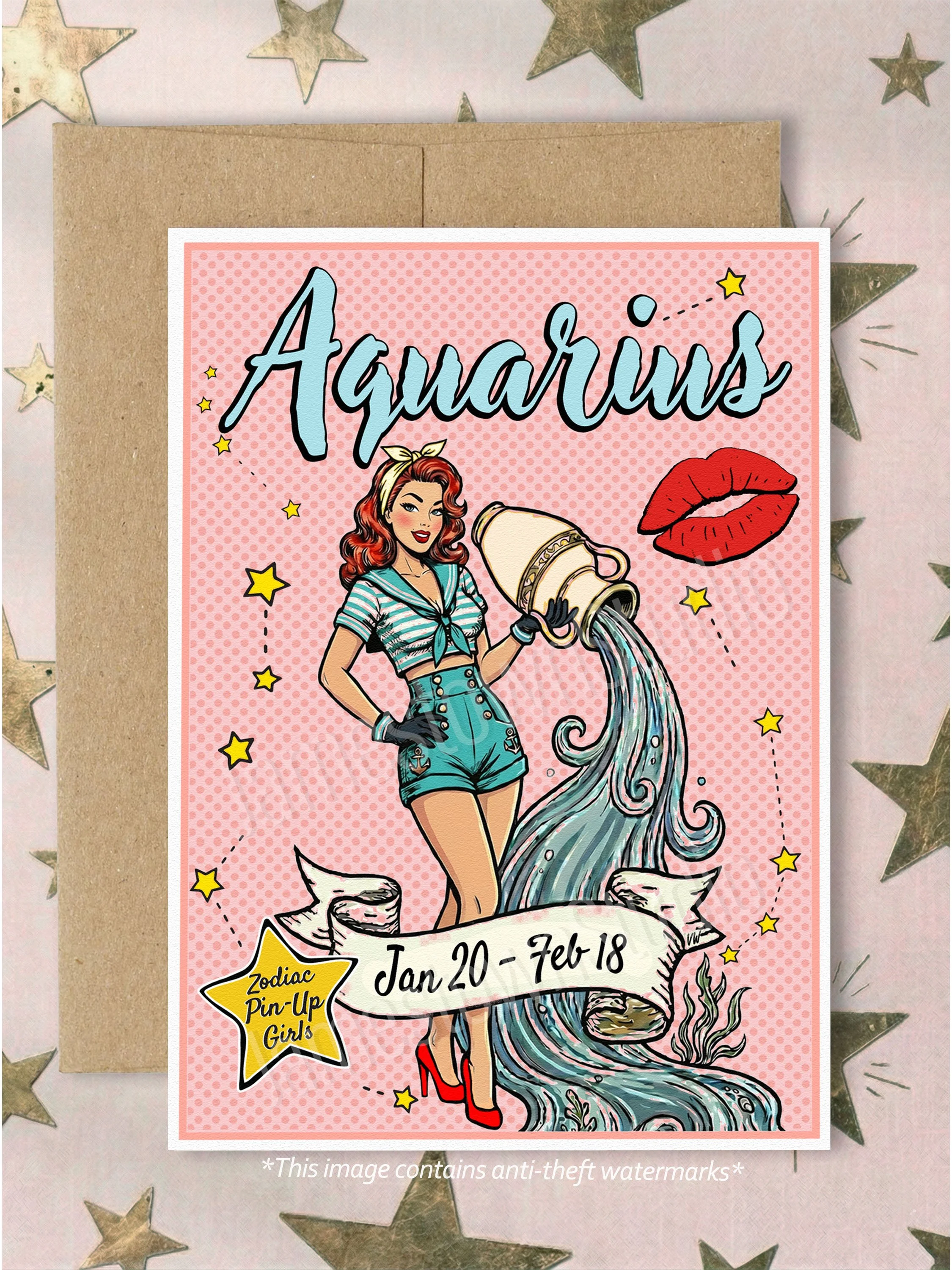 Aquarius Birthday Card