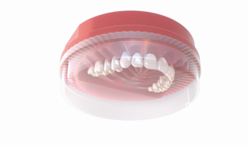 Ivotion from Ivoclar is capable of milling an entire denture from a single monobloc of teeth and gingiva!

How?  This image shows how the teeth and gingiva are formed in a scalloped pattern.  If you'd like to learn about it, there's a clinical ebook 