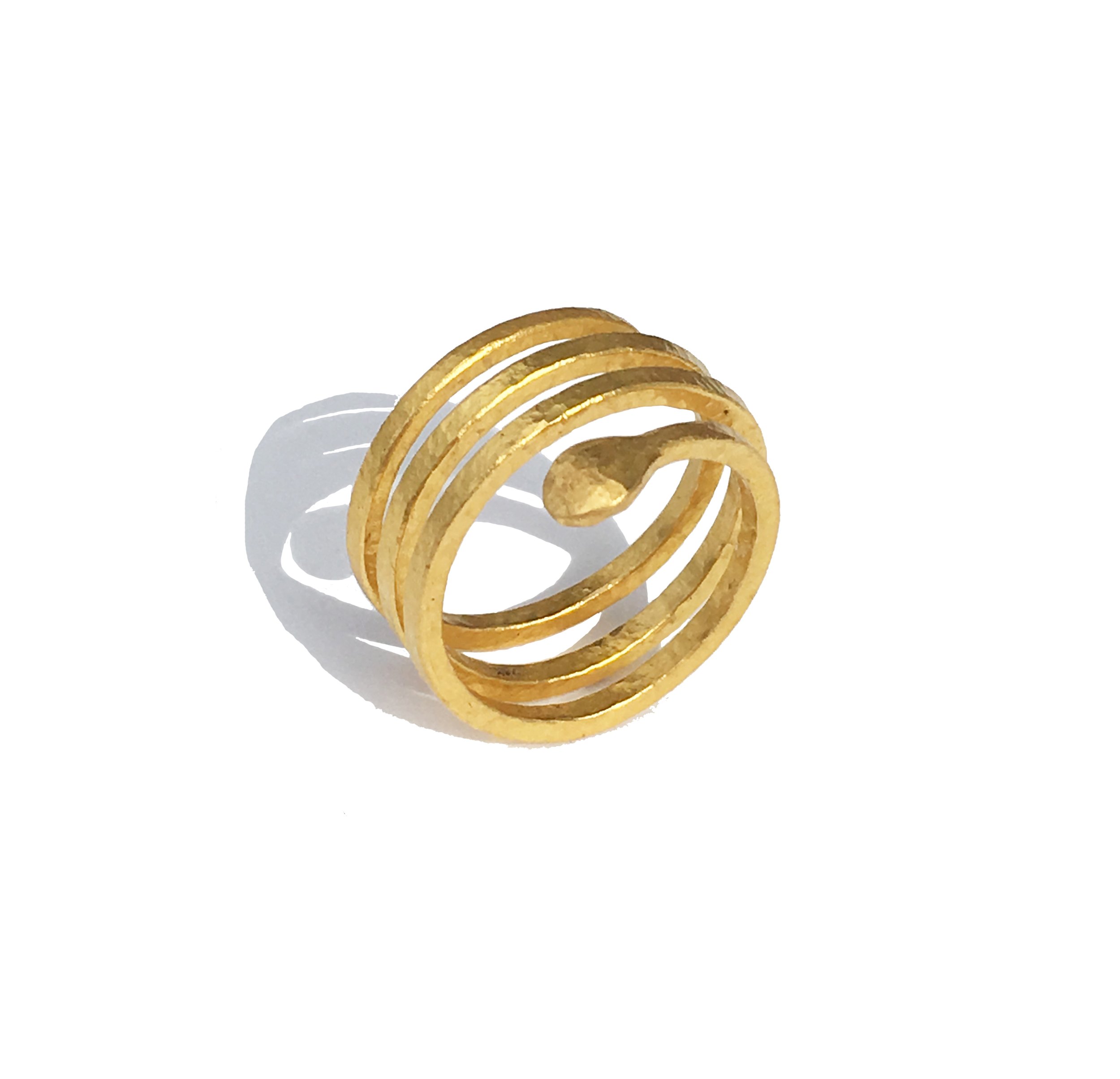 Serpent Coil Ring - 24 K gold — Lucine Almas Jewelry