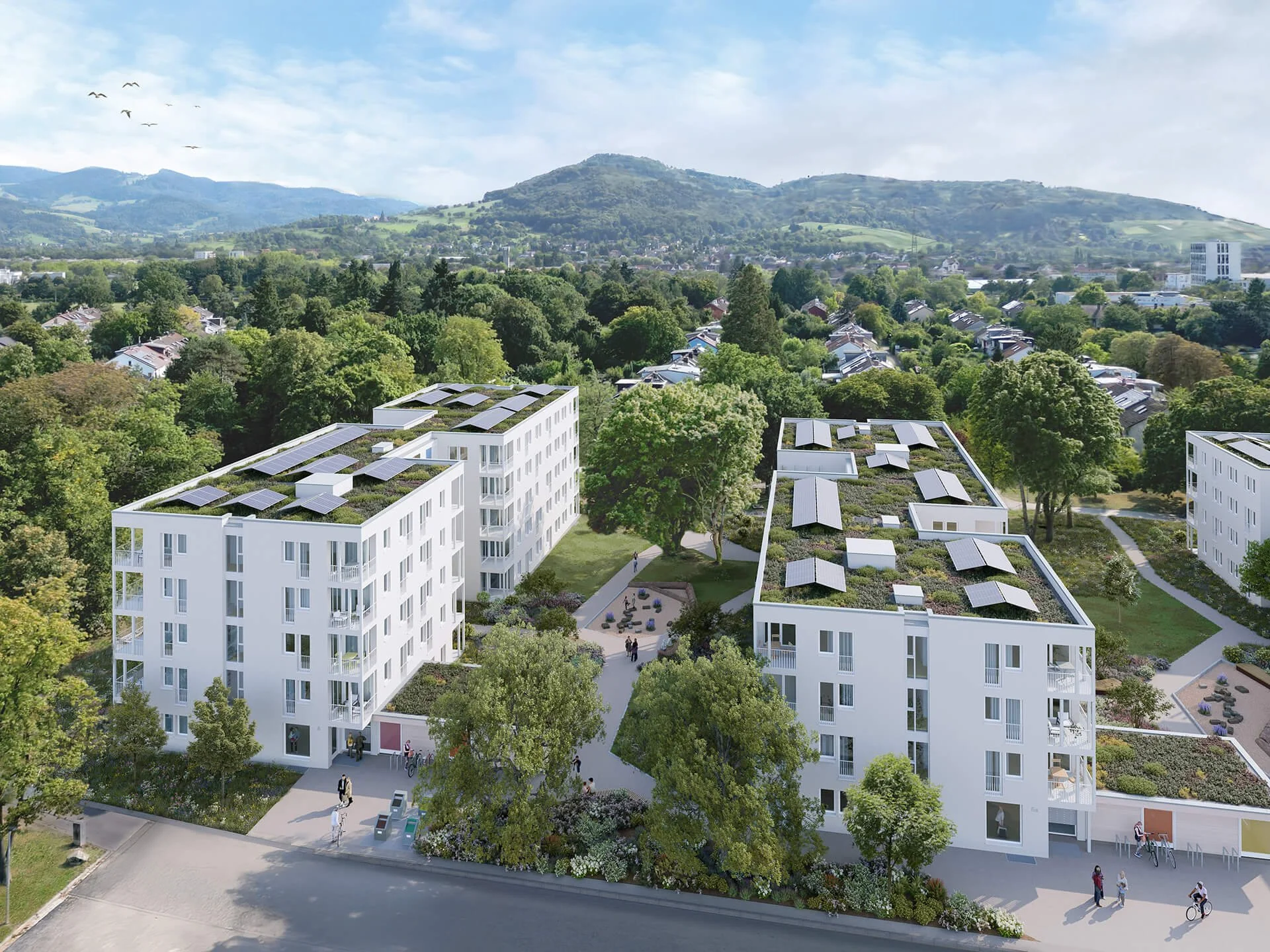 Architekturvisualisierung - Wohnungsbau Drei-Ähren-Strasse Freiburg