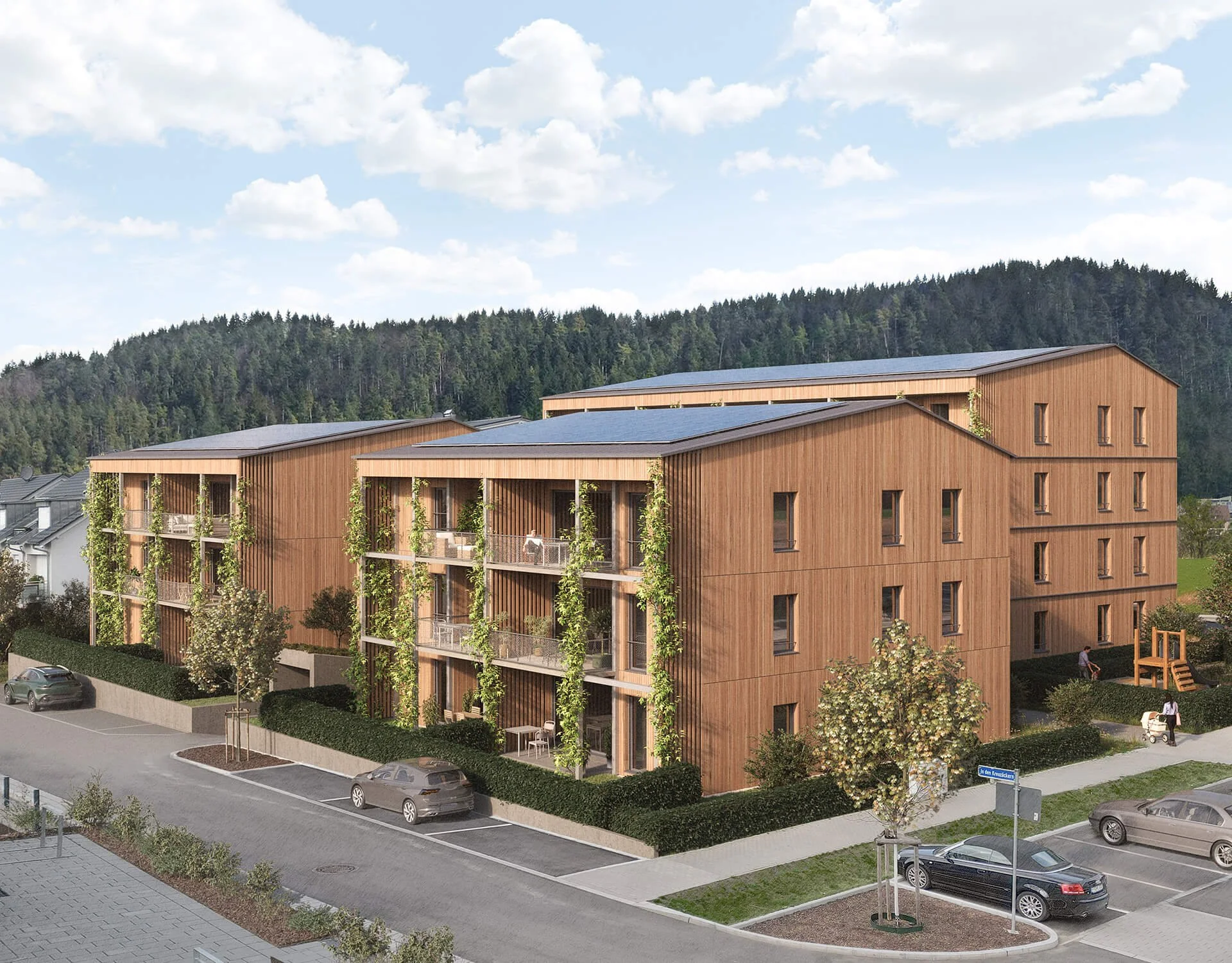 Architekturvisualisierung - Wohnungsbau Hornbühl-Ost Freiburg Ebnet