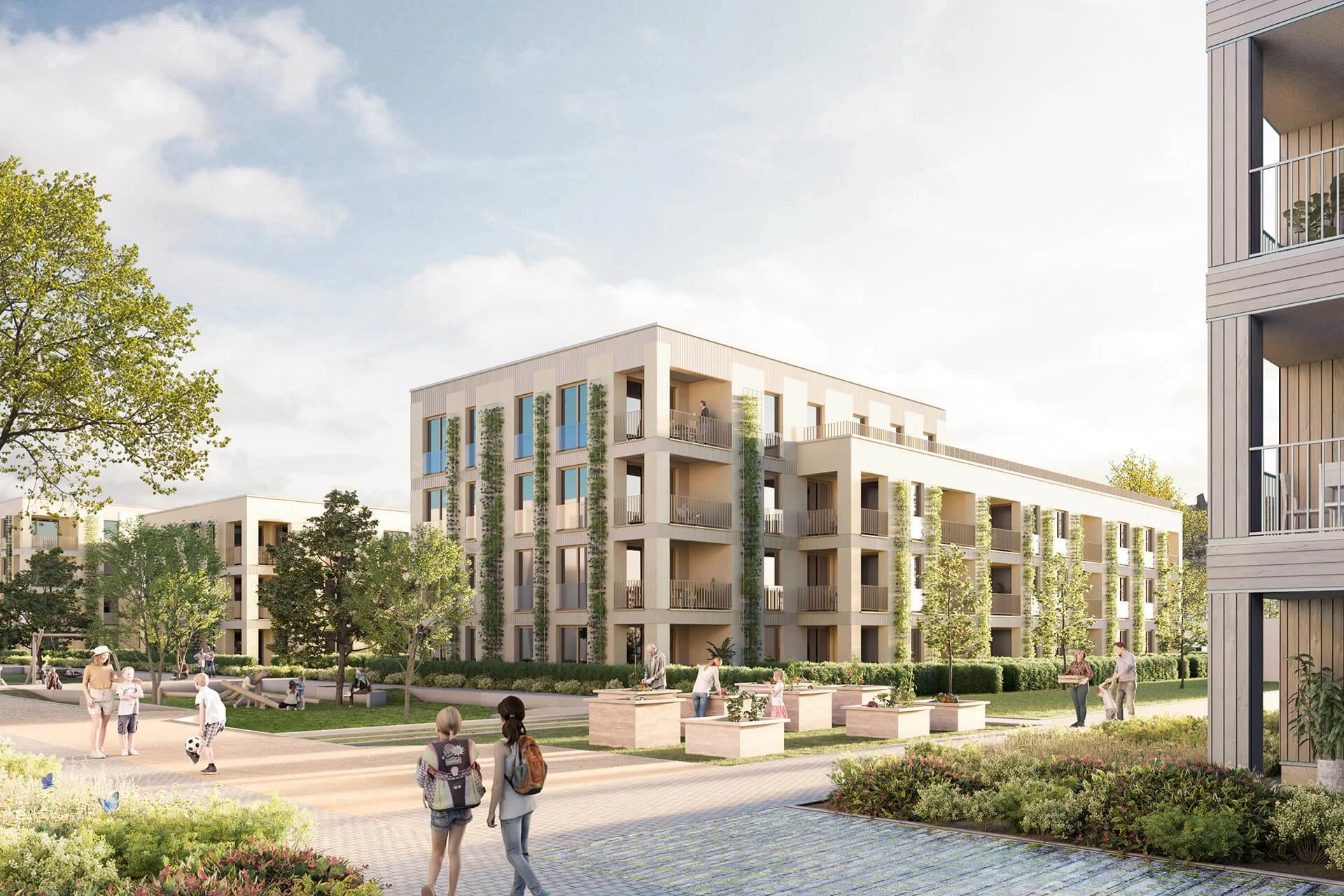 Architekturvisualisierung - Wohnungsbau Uffhauser Strasse Freiburg