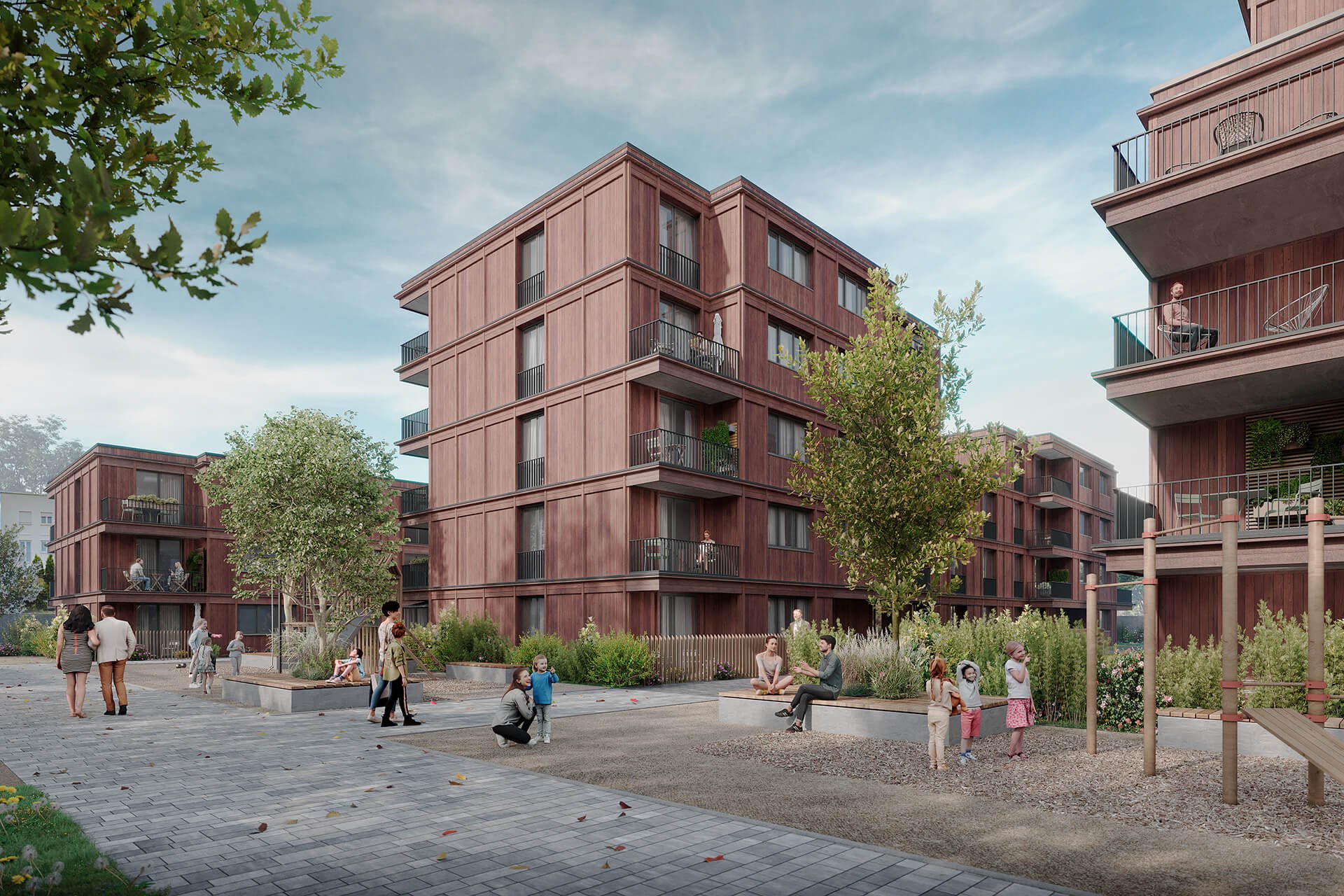 Architekturvisualisierung - Wohnungsbau Elefantenweg Freiburg