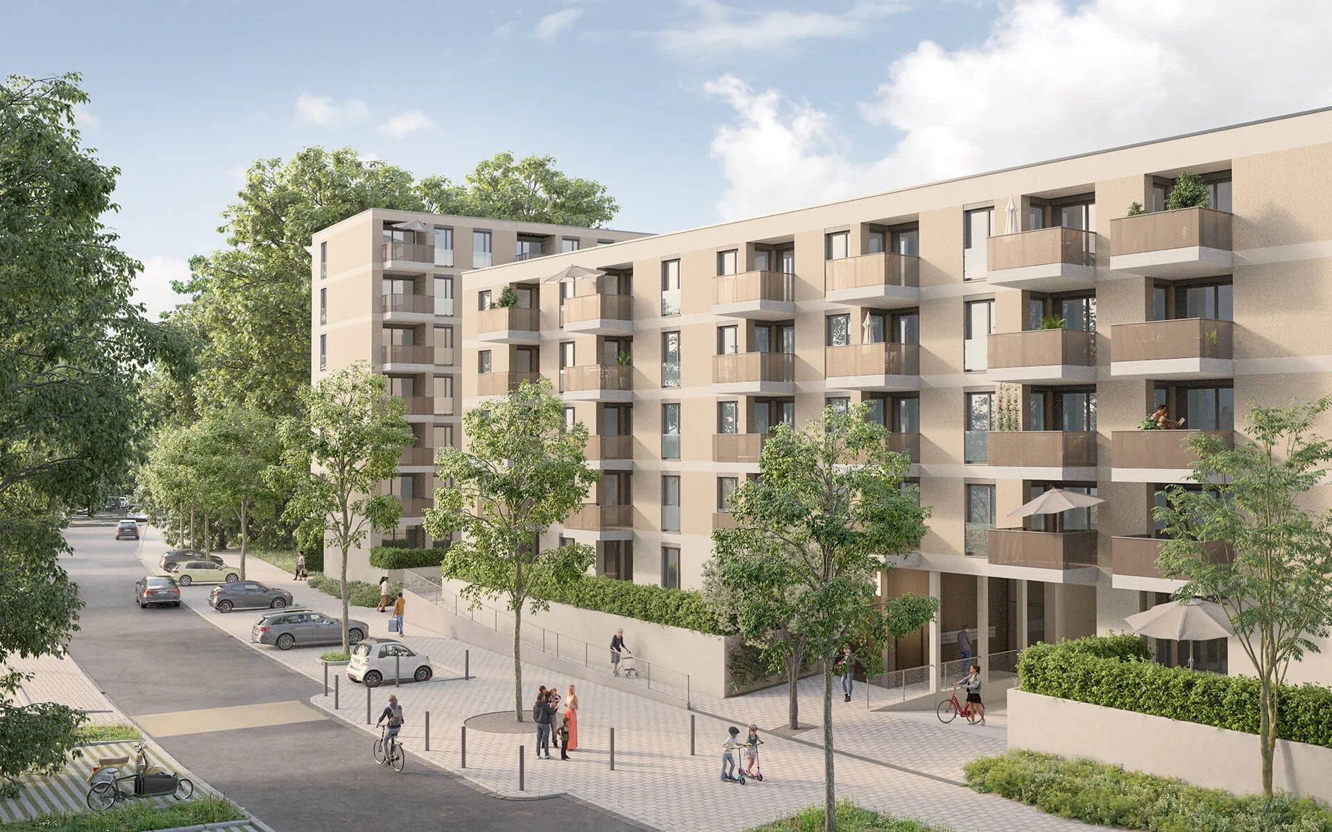 Architekturvisualisierung - Wohnungsbau Wirthstrasse Nord Freiburg Landwasser