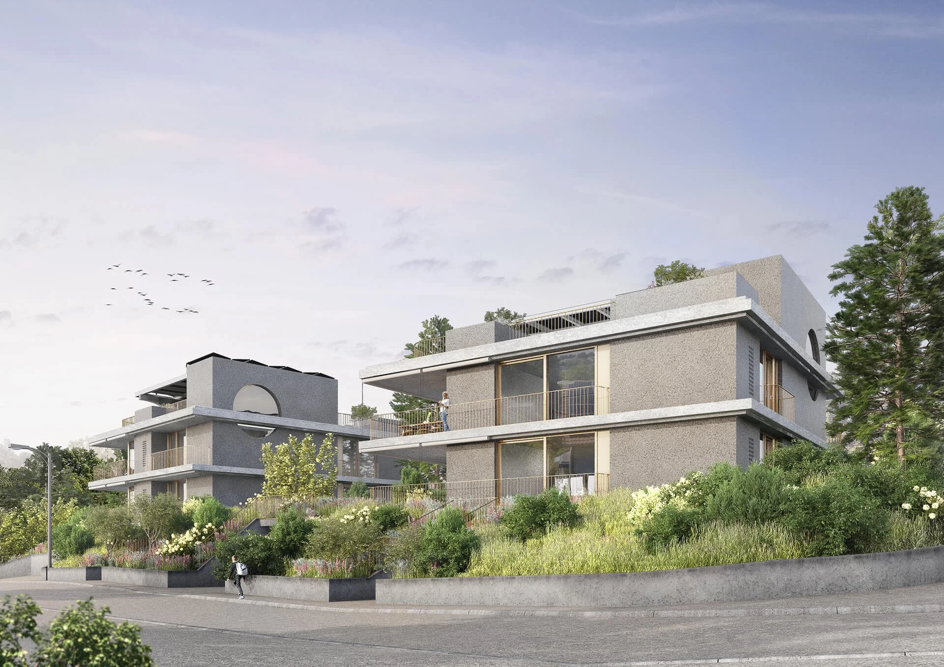 Architekturvisualisierung - Wohnungsbau Benkenstrasse Binningen Schweiz