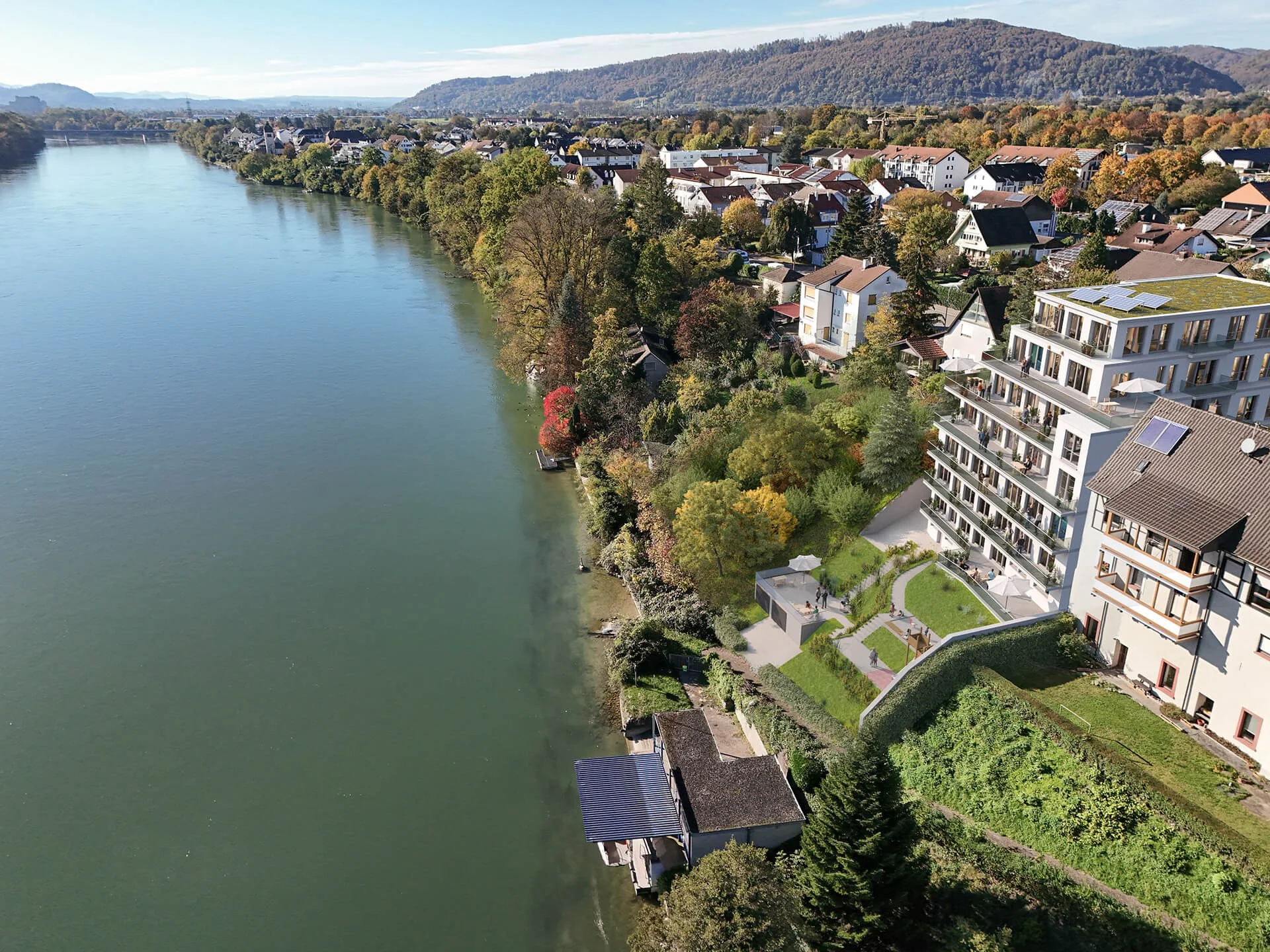 Drohnenflug - Wohnungsbau Warmbacherstrasse Rheinfelden Schweiz