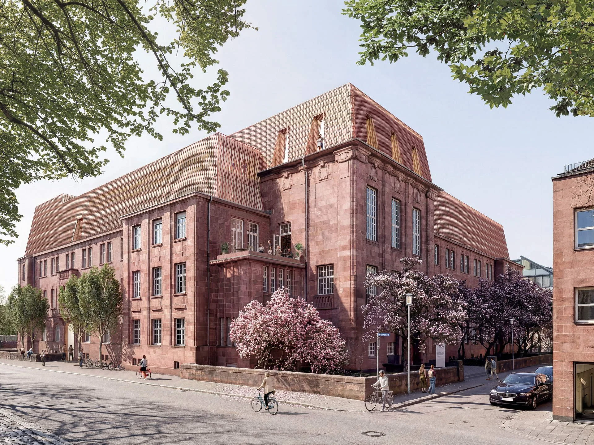 Umbau Sanierung Transformation Rotes Haus Karlsruhe Evangelischer Oberkirchenrat 3. Preis K9 Architekten Freiburg Visualisierung LINK3D