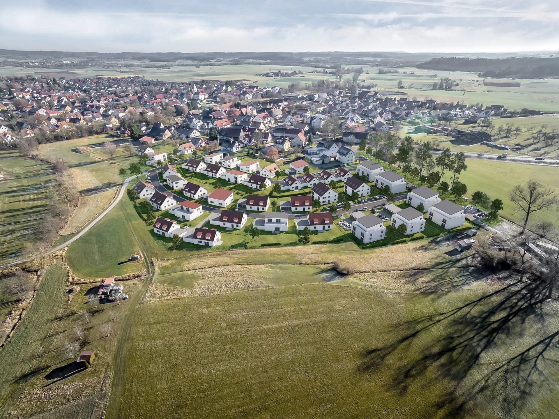 Städtebauvisualisierung - Neubaugebiet - Aspenstrasse Crailsheim