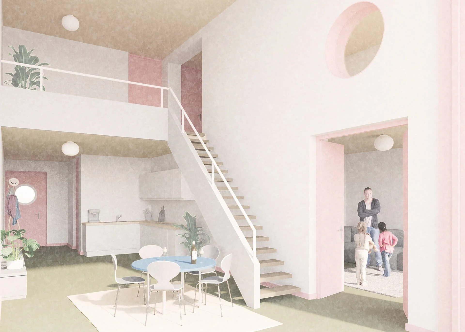 Wettbewerbsperspektive - Ersatzneubau Rue de Moulin, Versoix, Schweiz