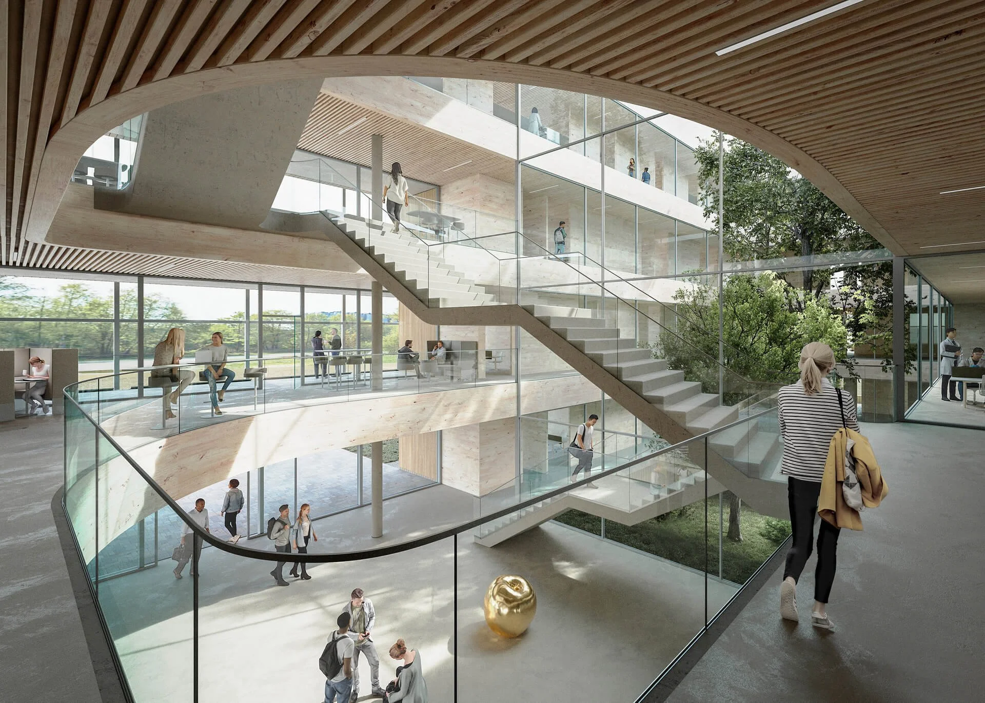 Wettbewerbsperspektive - Neubau der Fakultät für Lebenswissenschaften - Visualisierungen für K9 Architekten