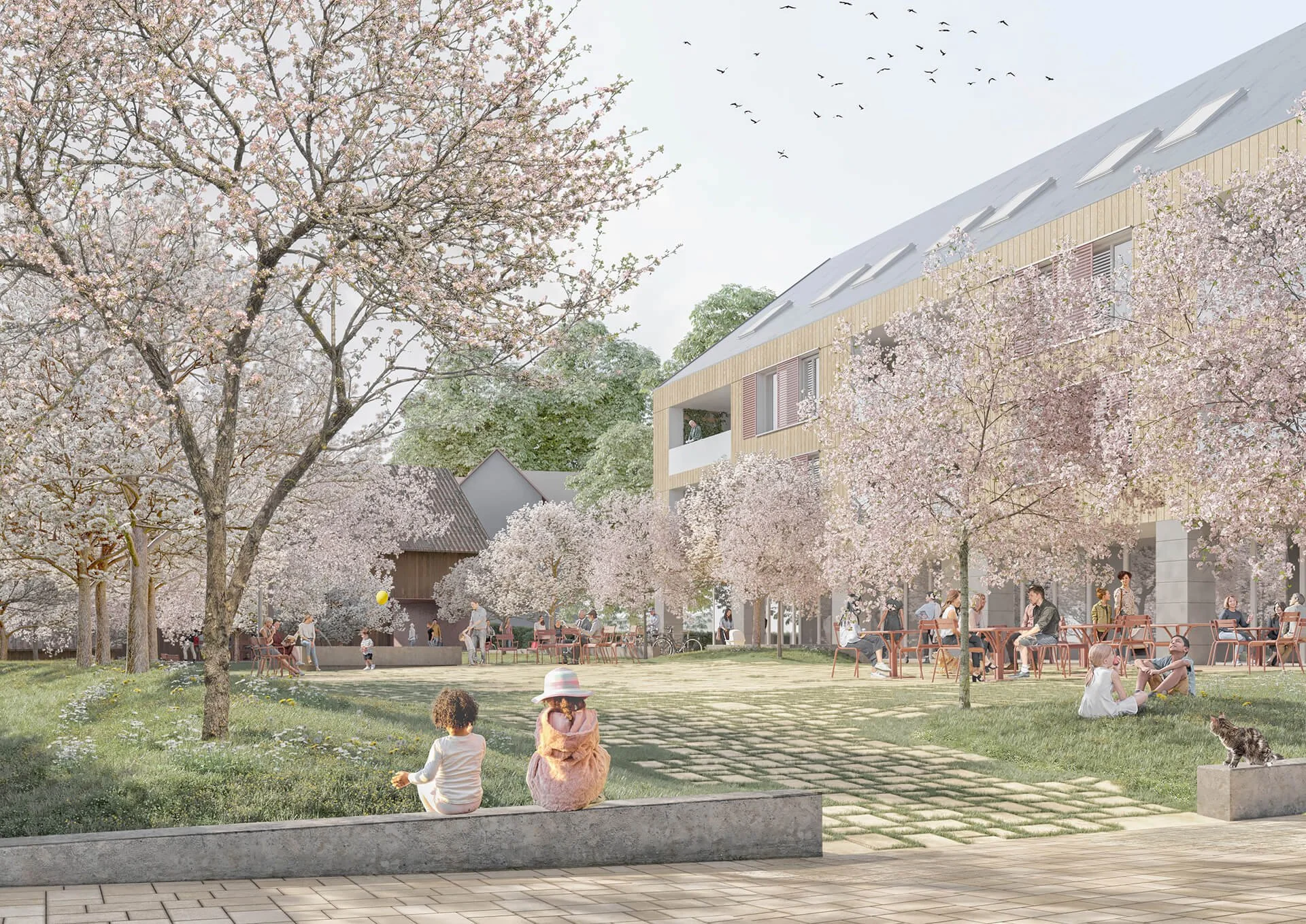 Wettbewerbsperspektive - Dorfplatz Neue Mitte Wyhlen