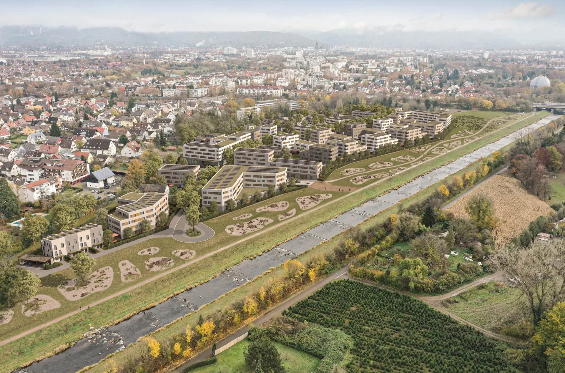 Städtebauvisualisierung - Baugebiet Zinklern - Stadt Freiburg