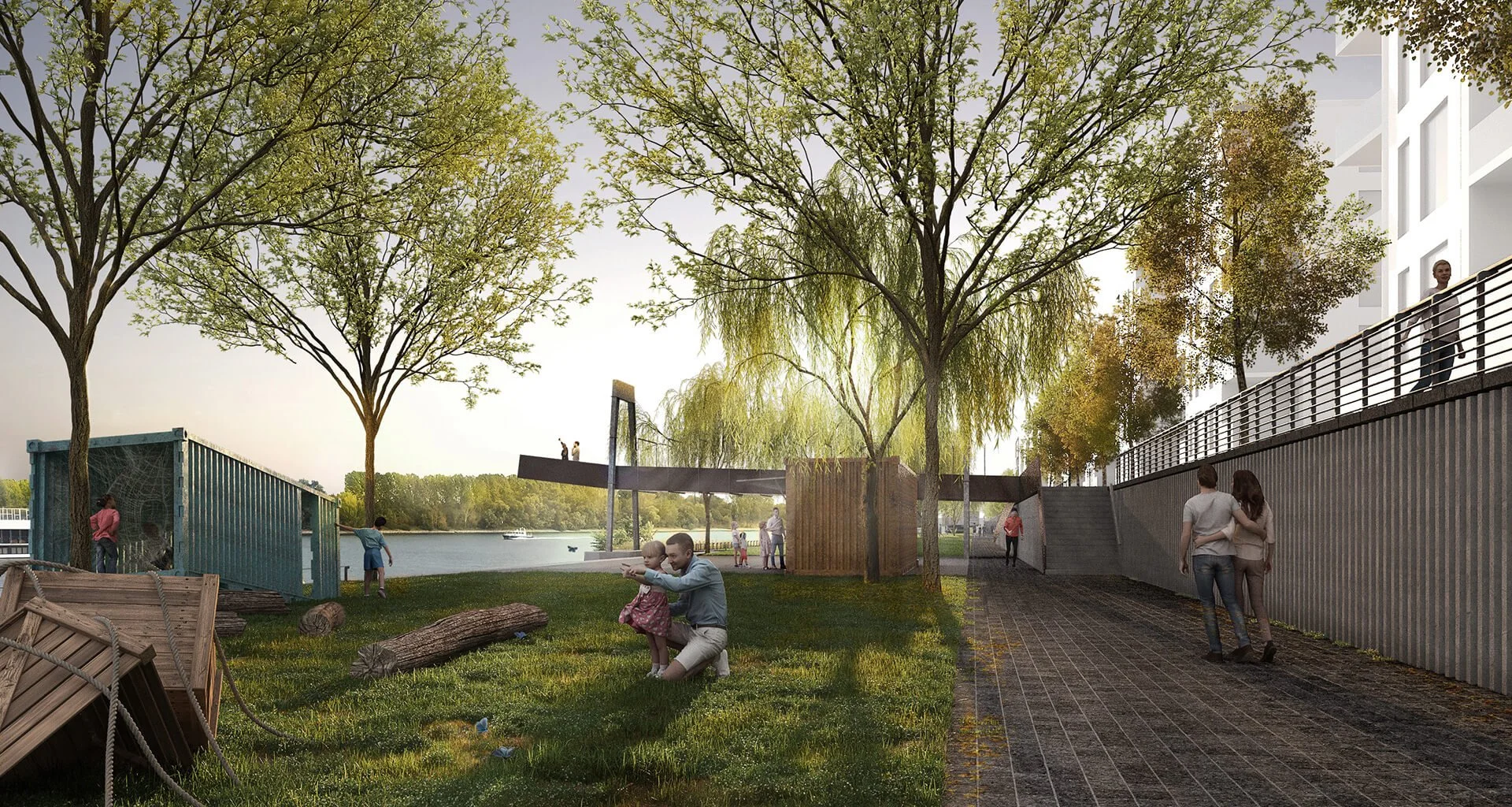 Landschaftsarchitektur - Wettbewerb Grünufer Nordmole Zollhafen Mainz