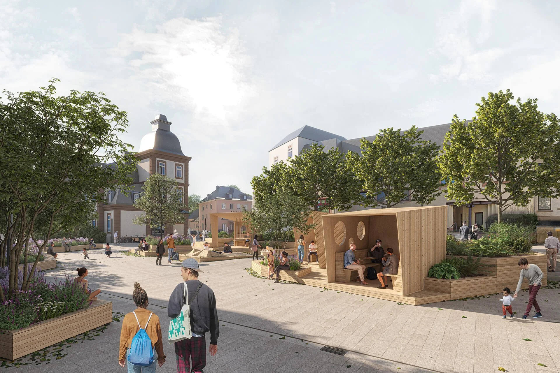 Landschaftsarchitektur - Freiflächengestaltung Marktplatz in Wiltz Luxemburg 