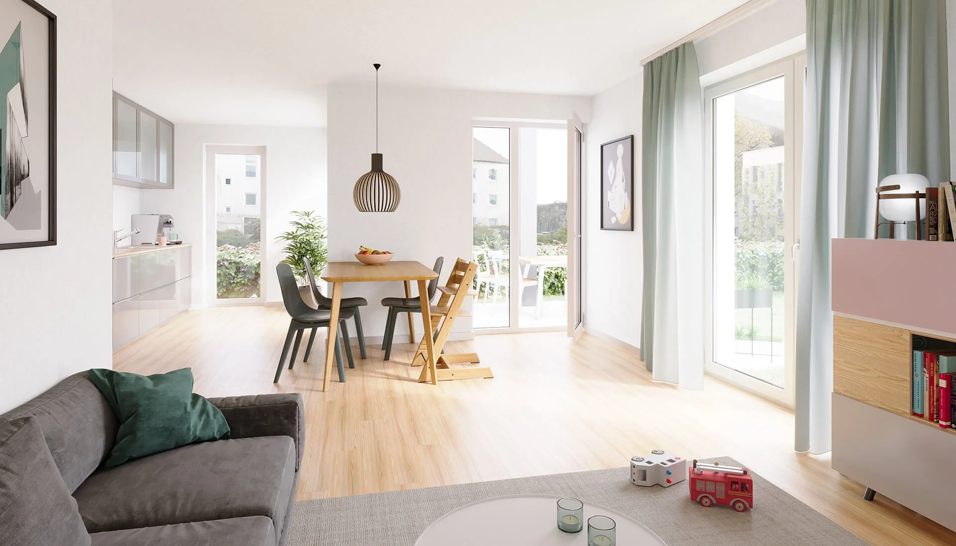 Innenraumvisualisierung - Wohnungsbau Uffhauser Strasse Freiburg