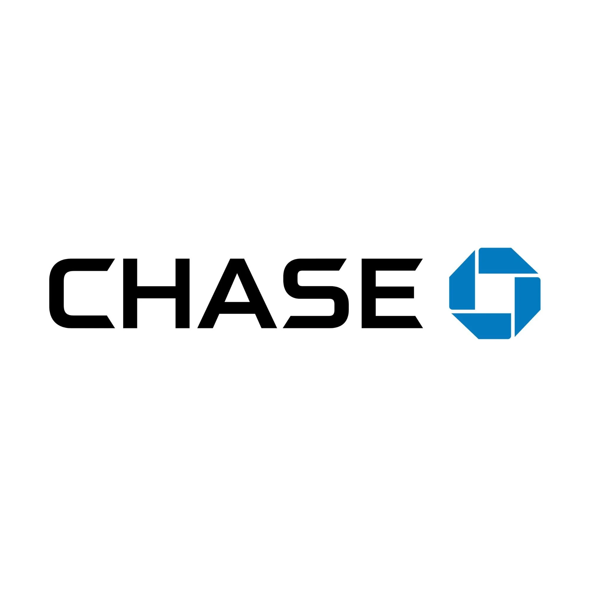 Chase logo with black text and blue emblem on white background.