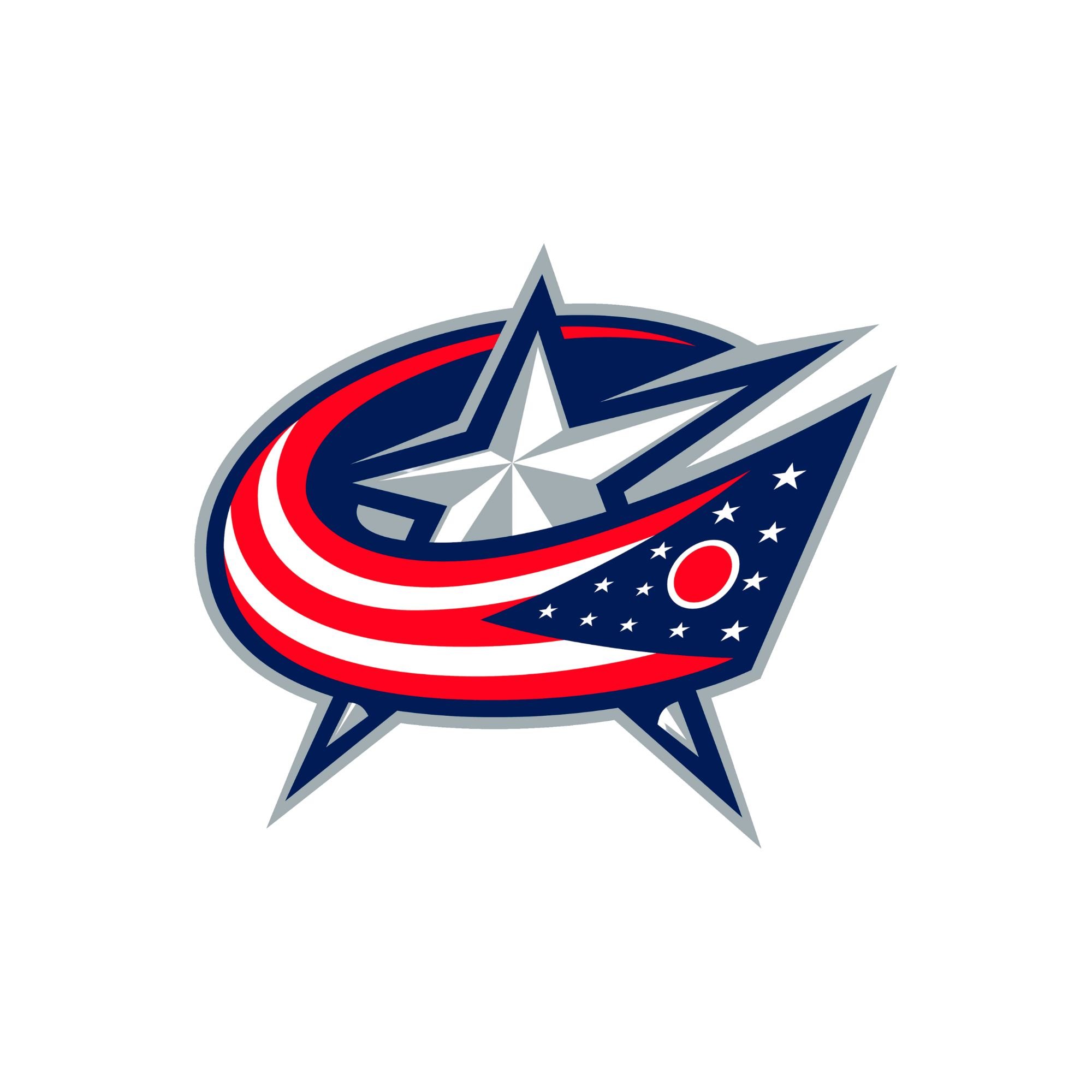 Logo combining the Columbus Blue Jackets and Columbus Clippers teams, featuring a star, a circle with stars and stripes, and a stylized baseball.