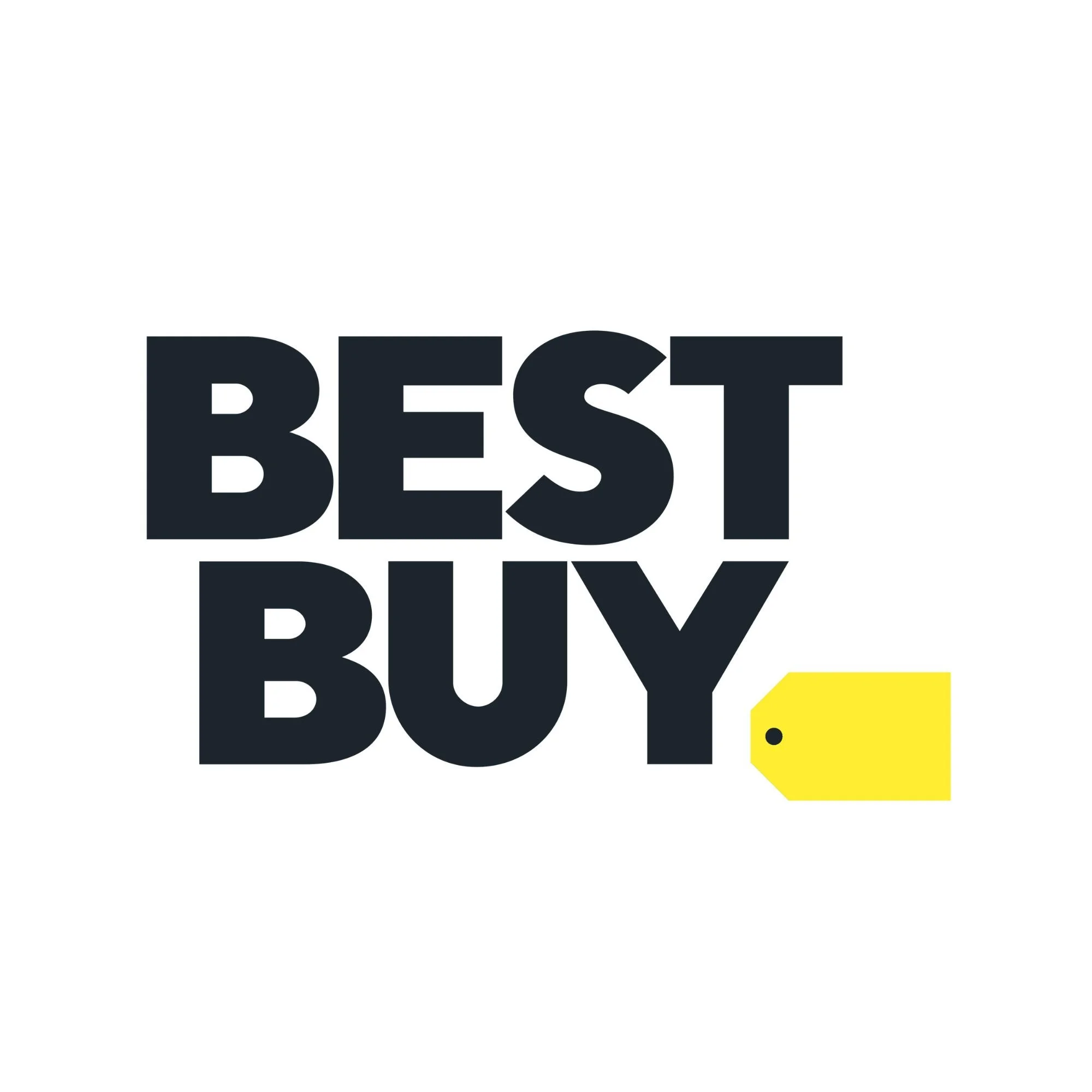 Text reading 'Best Buy' with a yellow price tag icon to the right.