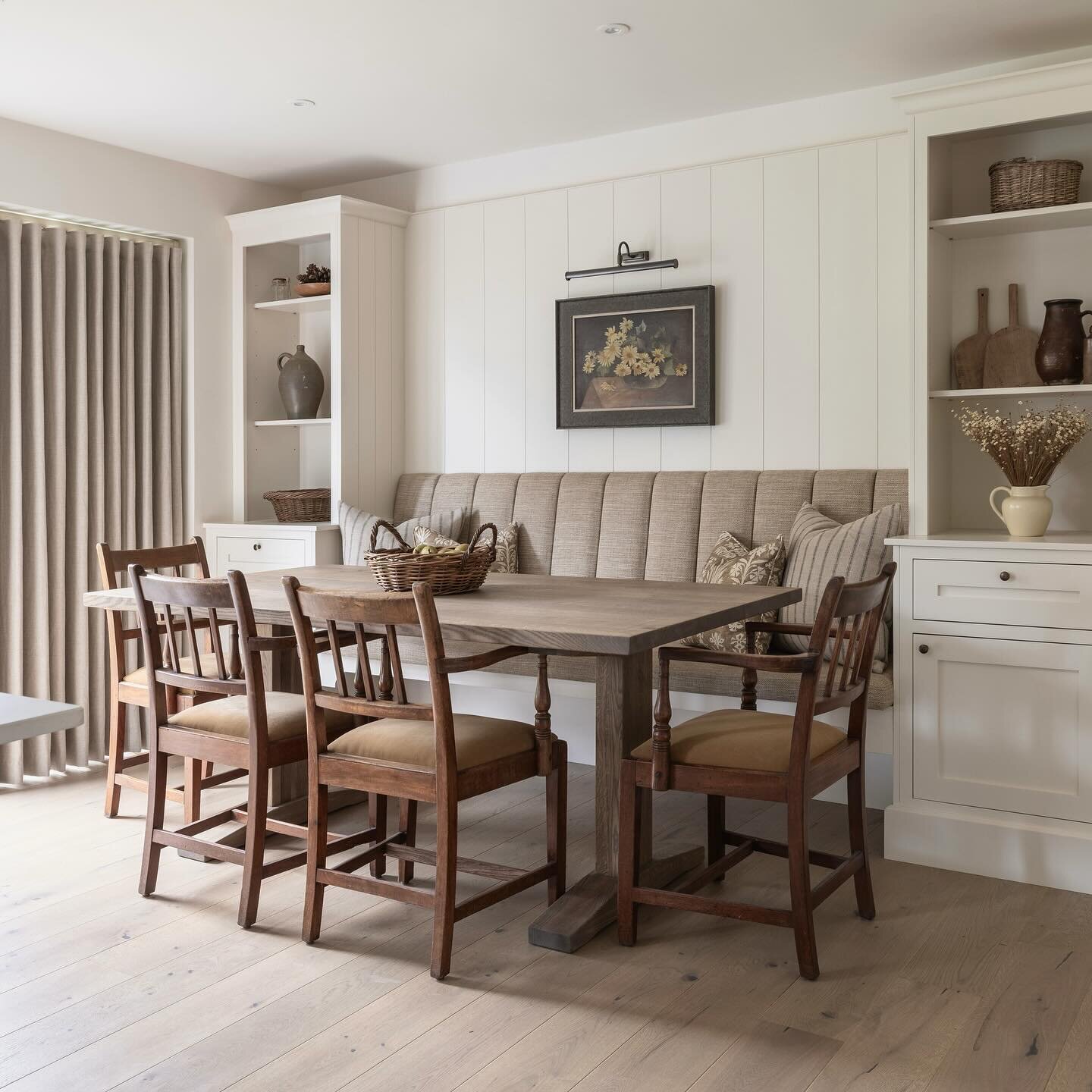 The perfect weekend spot ☕️ We loved designing this space, which began with our client&rsquo;s antique painting we had re-framed and was complemented by the beautifully recovered George III style chairs in a soft ochre velvet.

Full project portfolio
