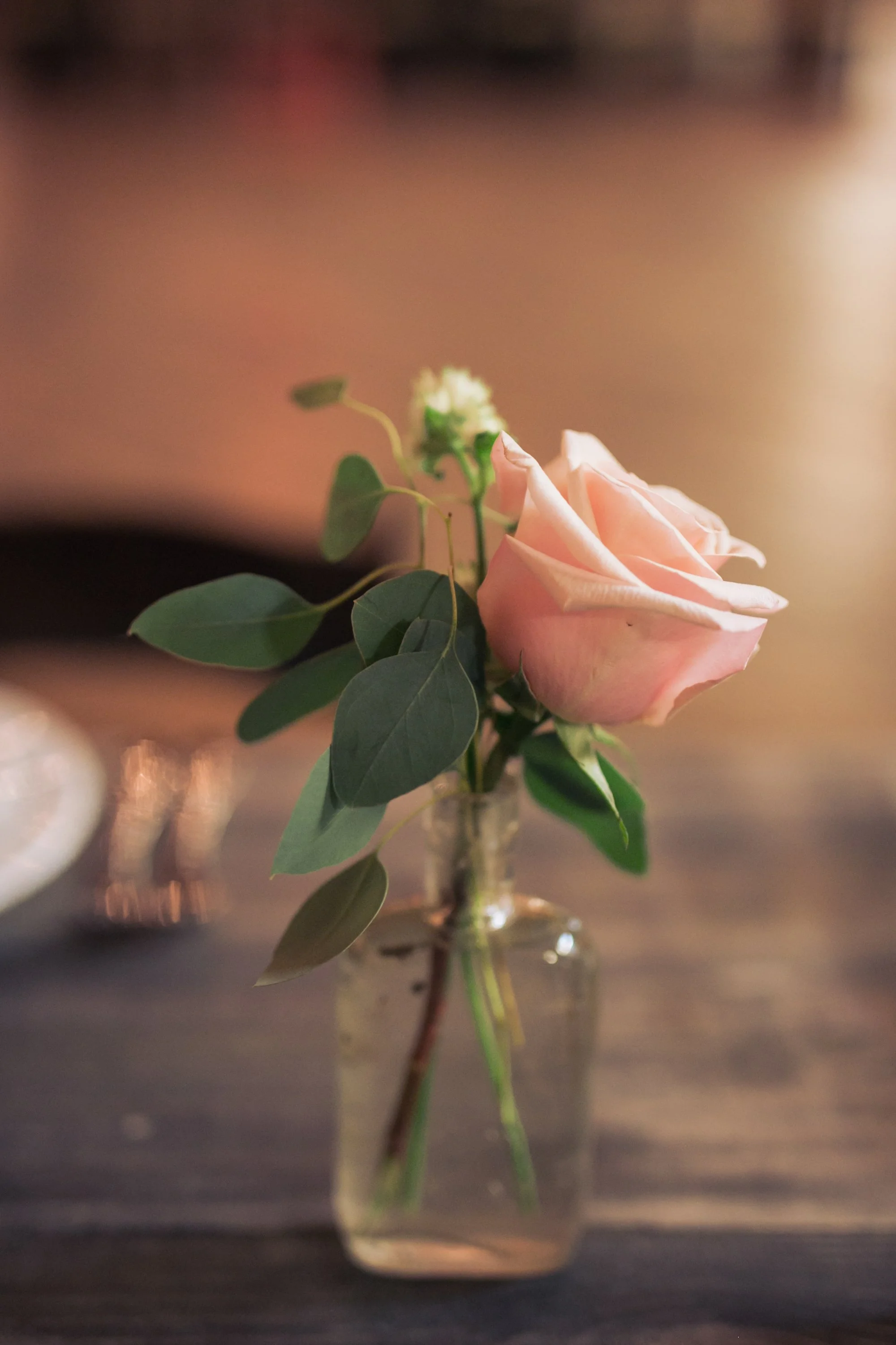 wedding reception table centerpieces with flowers Chicago wedding photography Lacuna Artists Loft