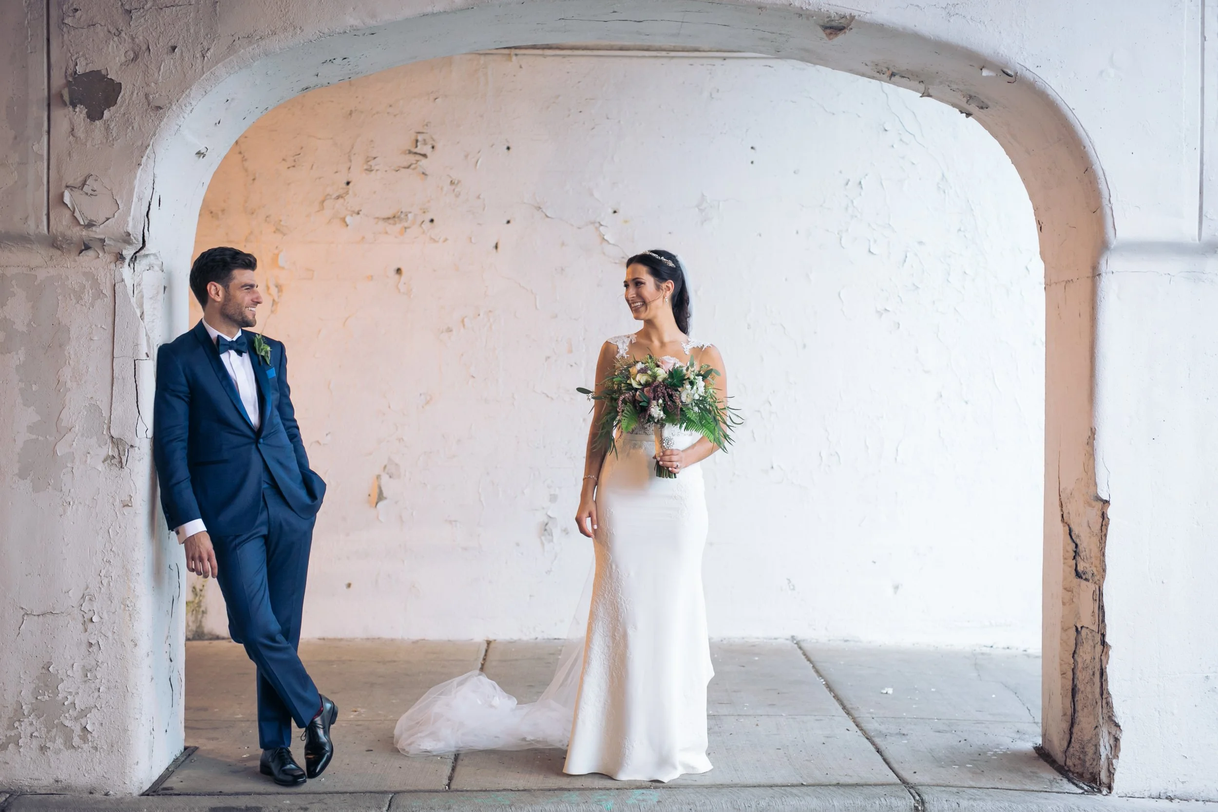 bride and groom portrait Chicago wedding photographer in Chicago wedding