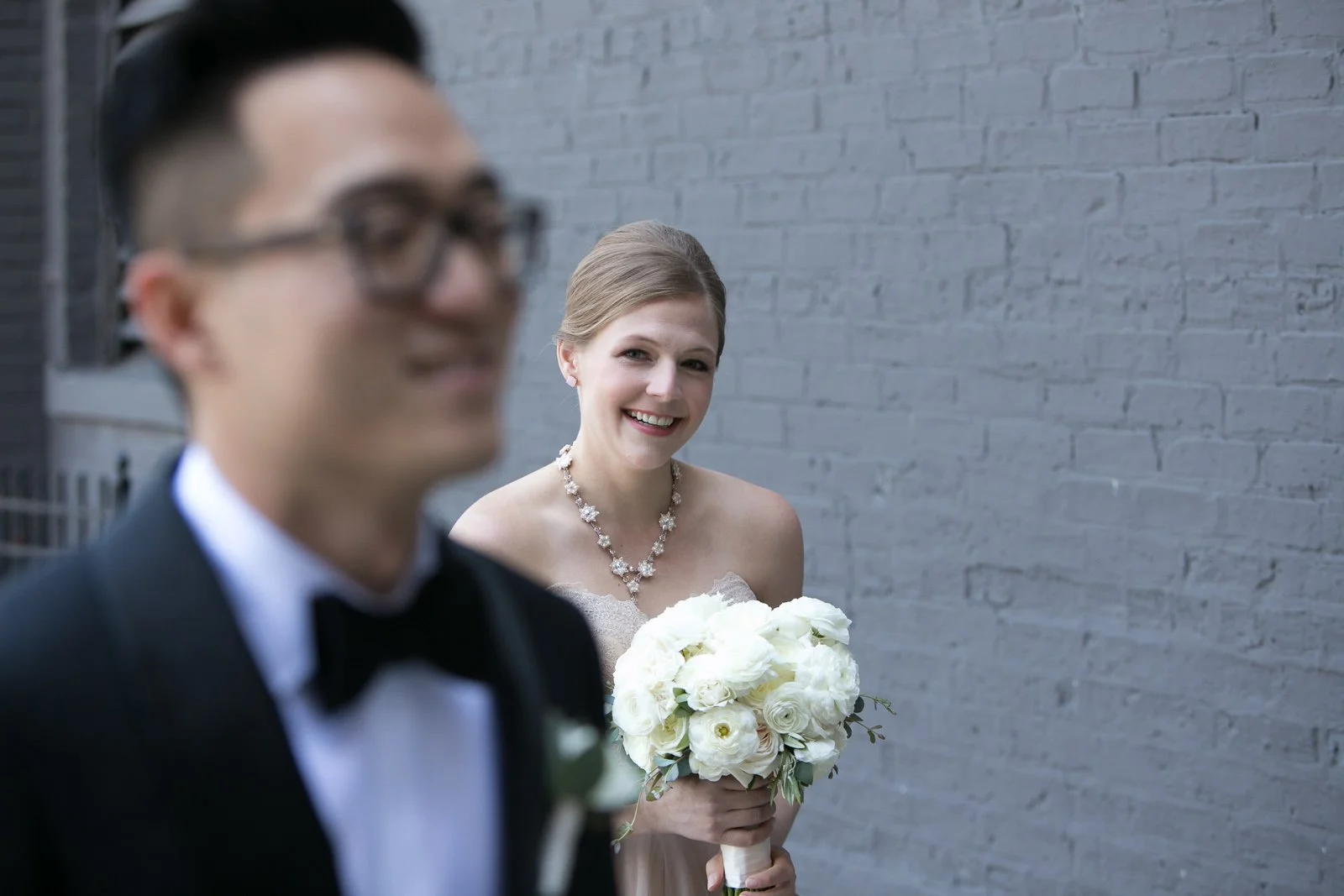 bride and groom first look wedding photographer