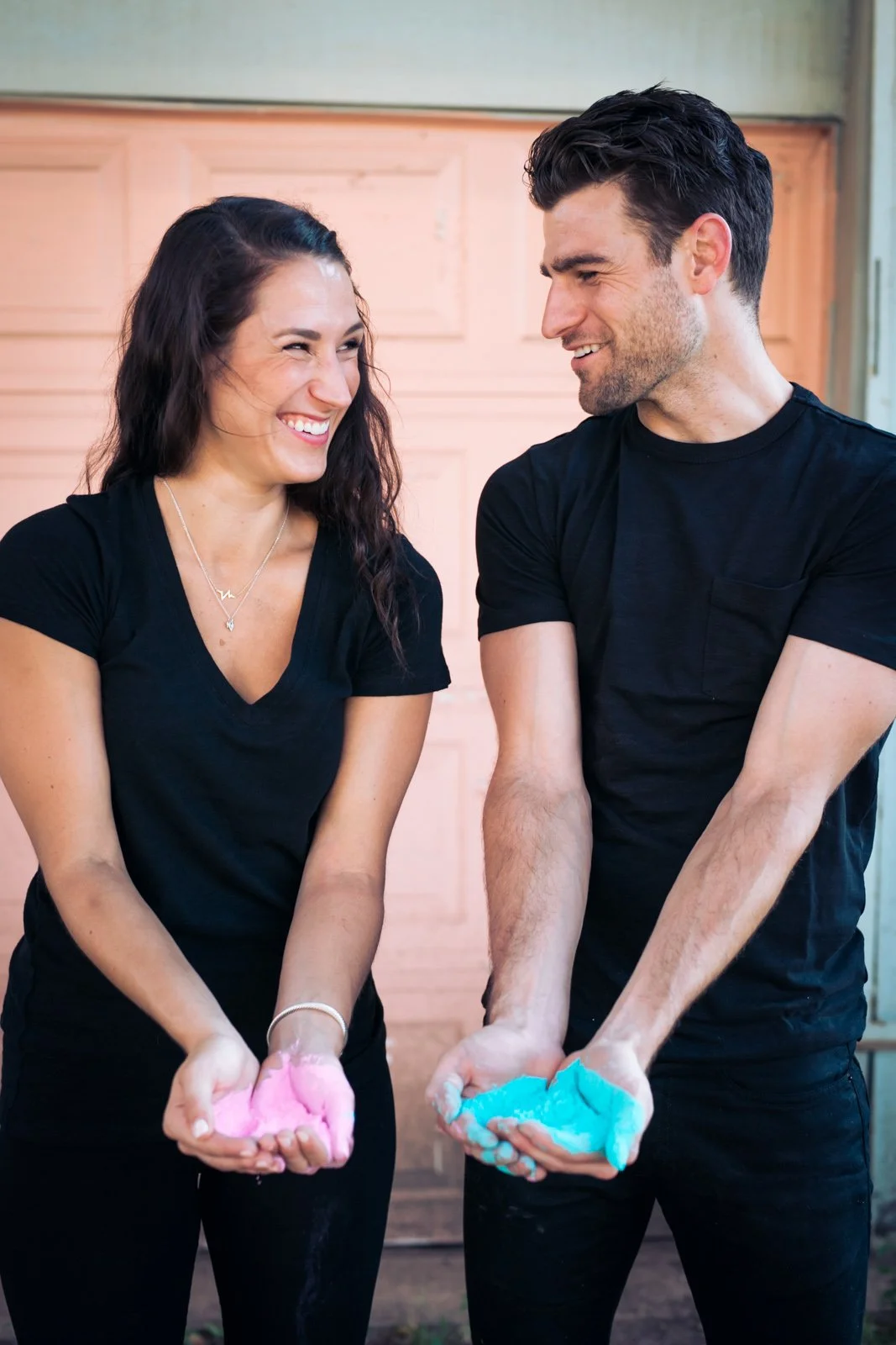 holi powder engagement photo session Chicago wedding photography