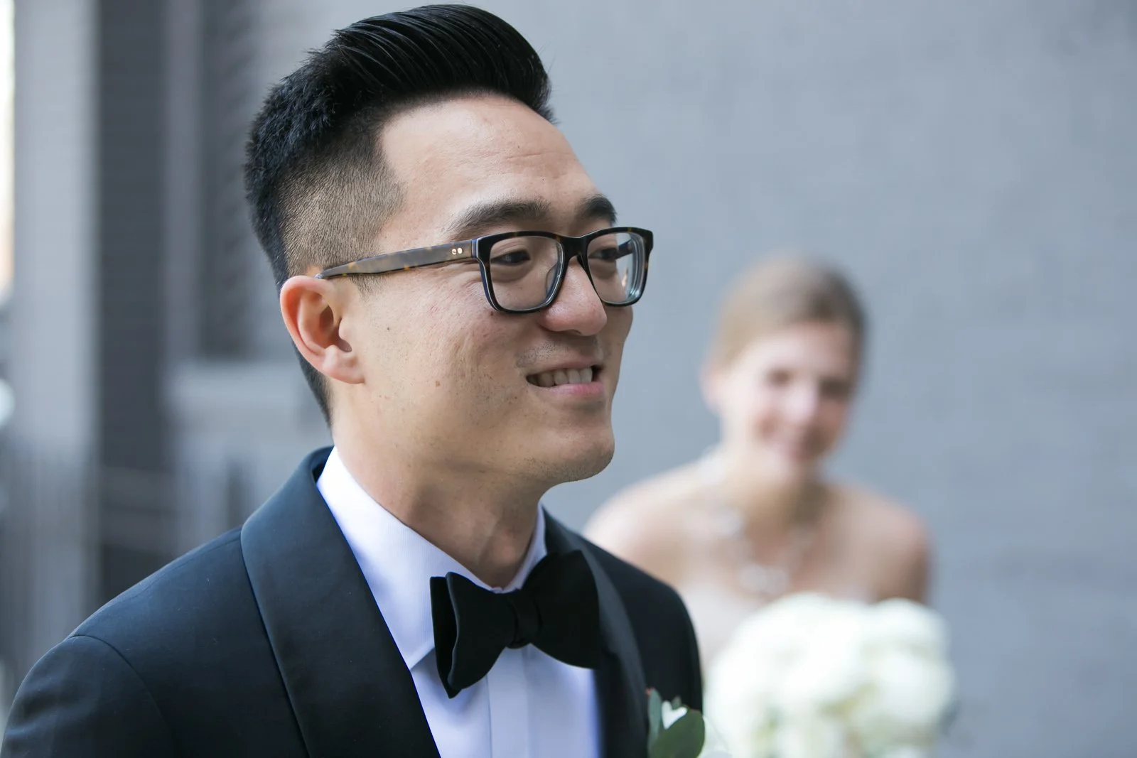 bride and groom first look chicago wedding photographers