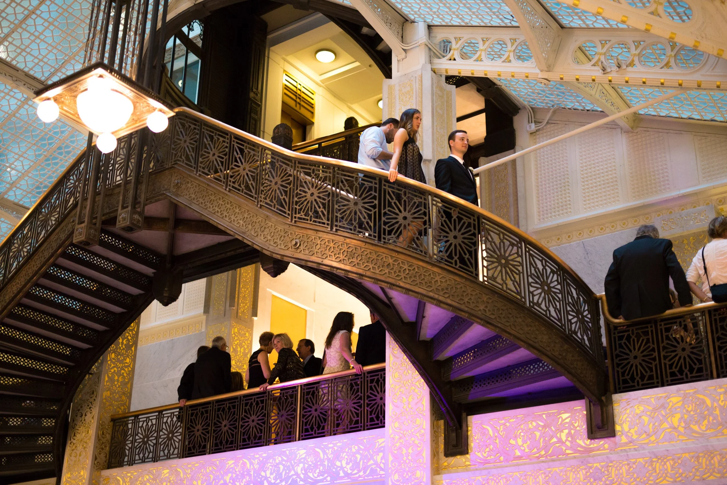 Chicago wedding ceremony The Rookery building Chicago wedding Photographers near me