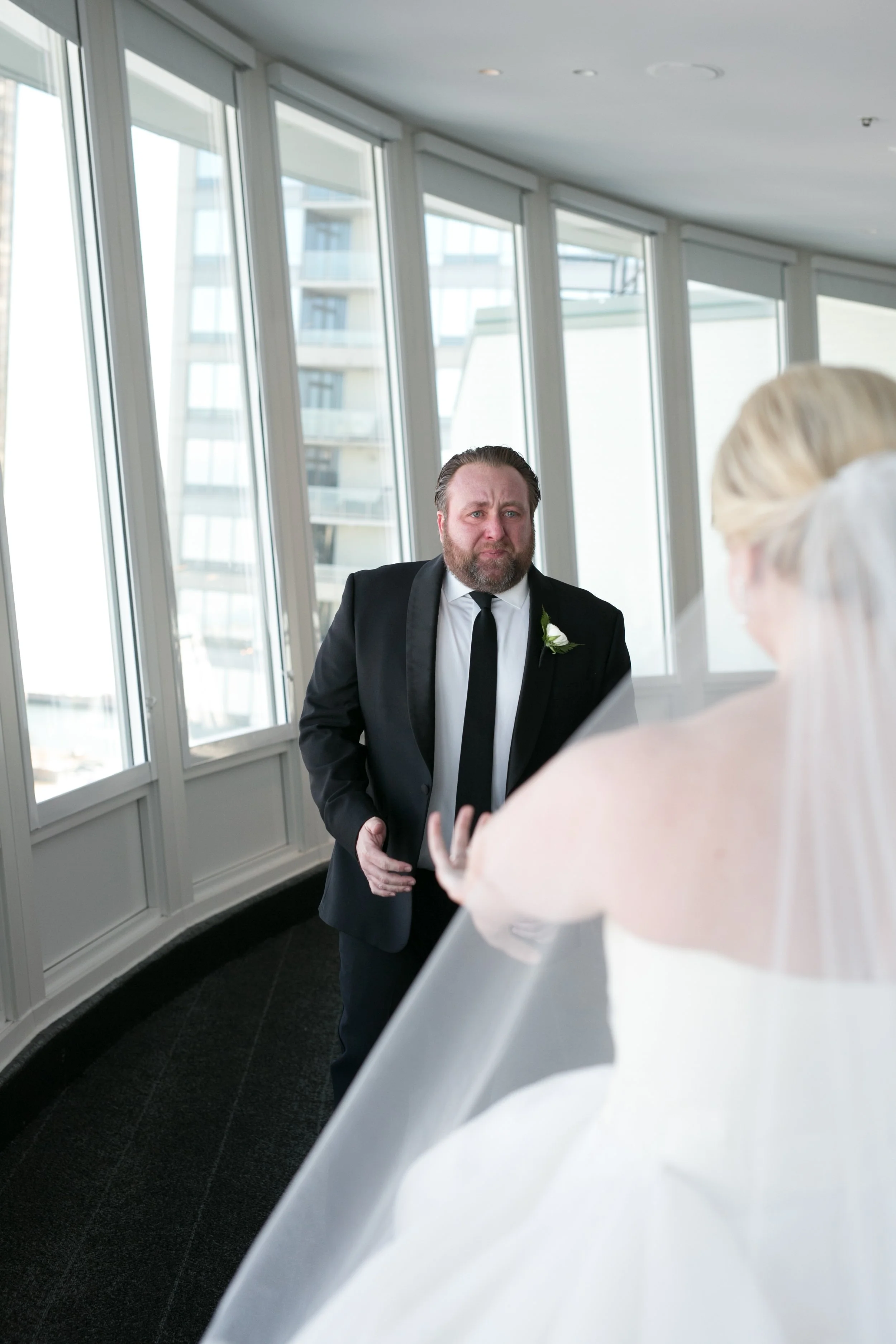 groom seeing bride for the first time wedding photography packages
