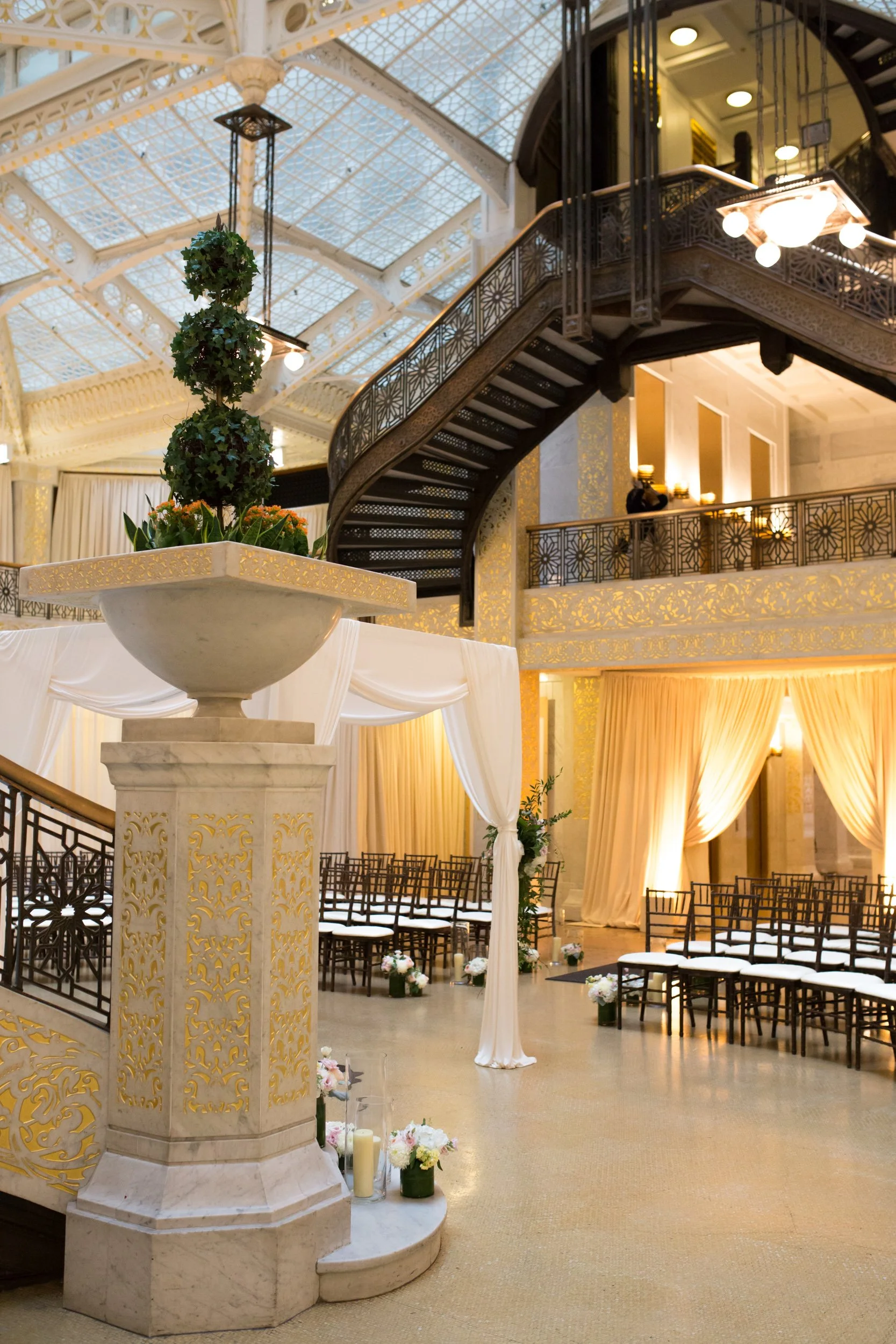 wedding ceremony chairs Rookery Chicago wedding photography near me 