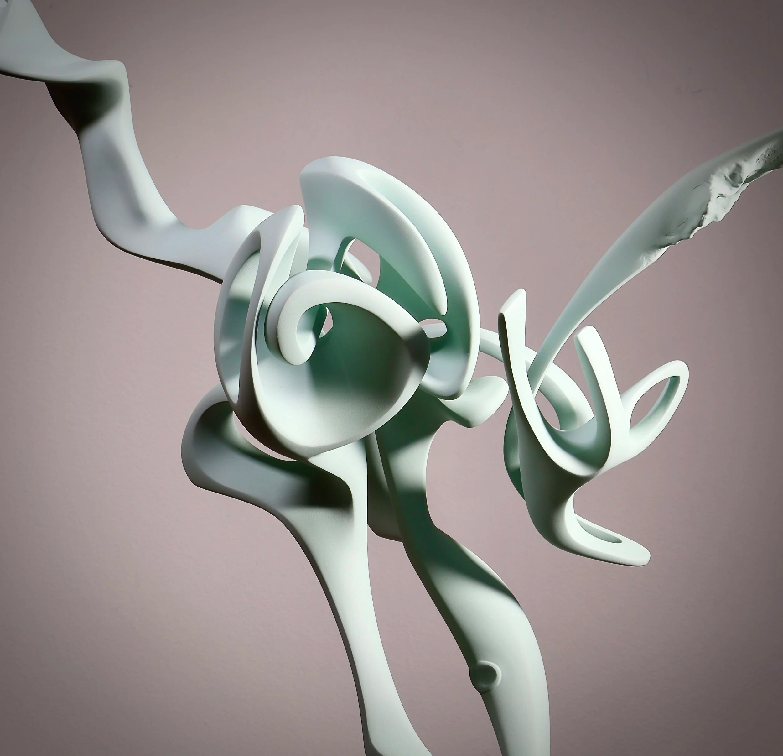 Chrysalis (detail), steel &amp; resin