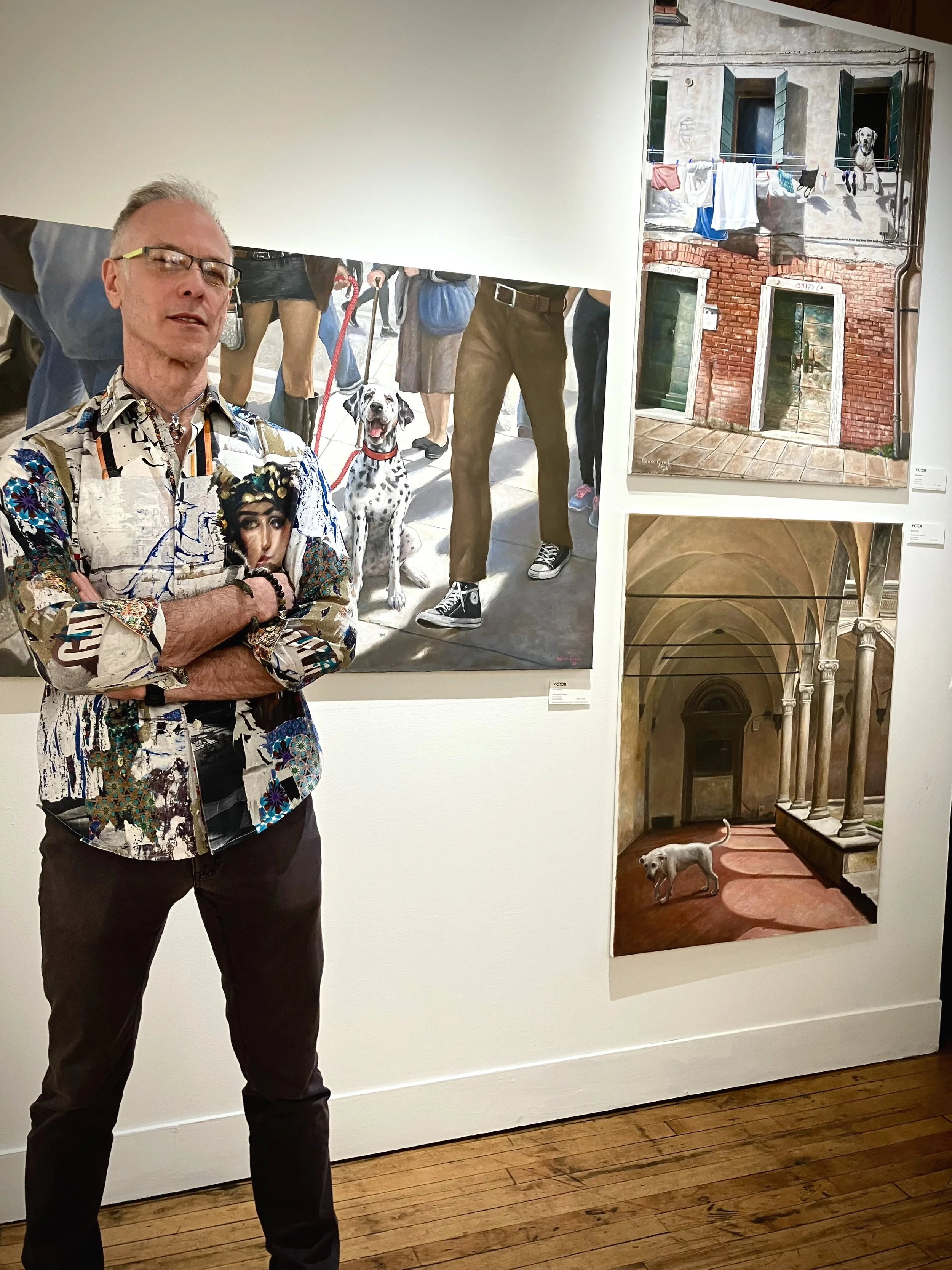 Self-portrait w/Bruno Surdo's Dogs