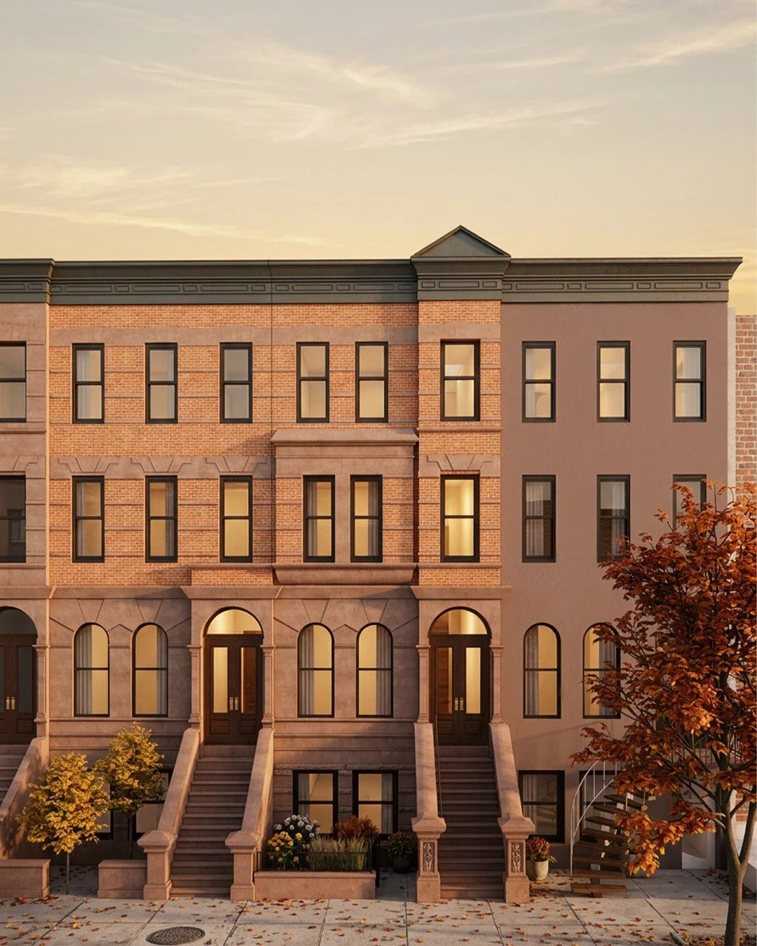 A facade tells the story of a block. ⁠
⁠
This one had a chapter missing. The Upper West Side Townhouse sits within a landmark district, and the proposed new front facade was designed to do one thing: belong. Every cornice line, every arched window su