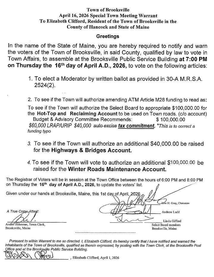 Special Town Meeting