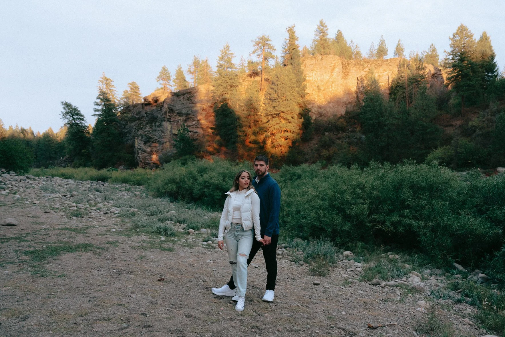 golden hour engagement session in post falls idaho