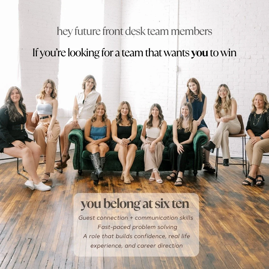 Dreaming of a job that feels more like a career? This is it.

We&rsquo;re hiring a front desk team member and building the backbone of our guest experience. This could be you!

What you&rsquo;ll get:
✨Experience on a high-performing team
✨Clear struc