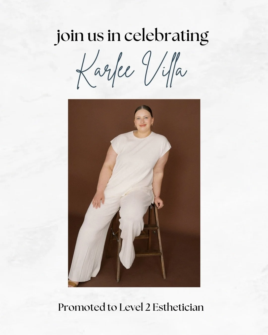 Help us celebrate our girl @skinbykarlee ✨ 

Karlee is officially promoted to Level 2 Esthetician and it is so well deserved!

Karlee brings such a calm, grounding energy to our space and has a way of making every single person she interacts with fee