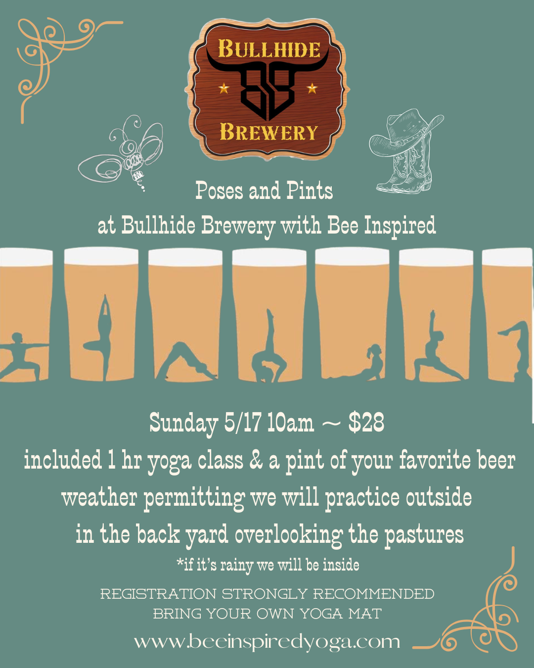 Poses and Pints at Bullhide Brewery