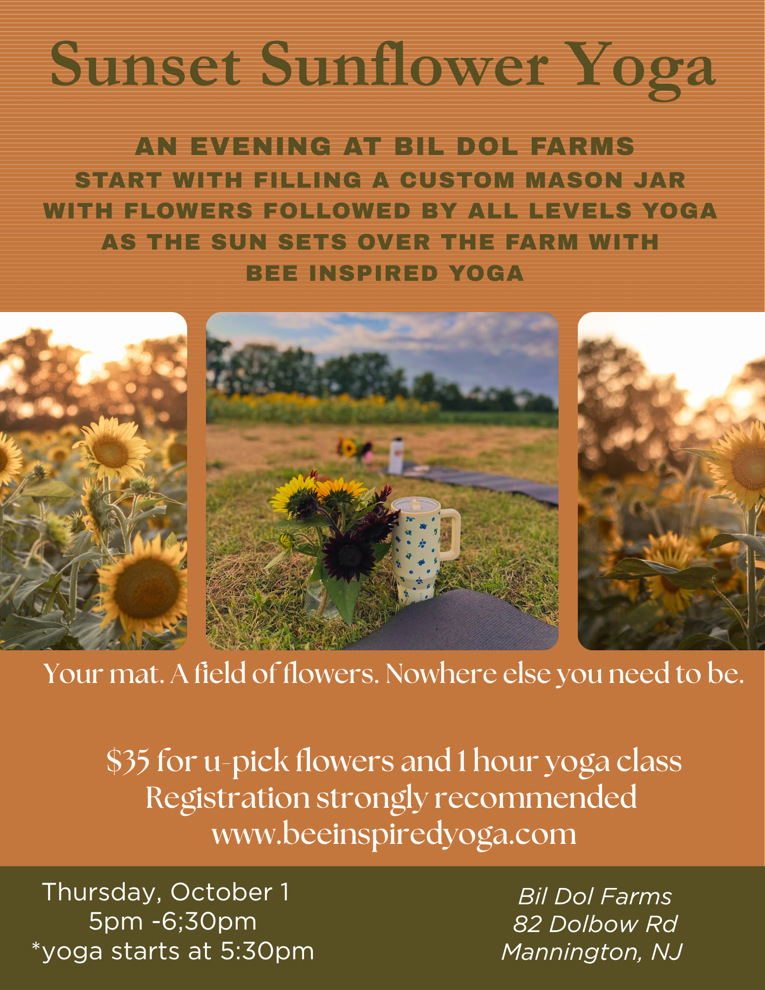 Sunset sunflower yoga