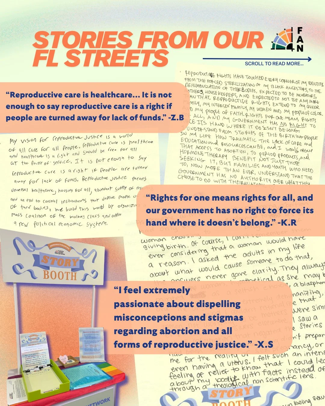 Our gorgeous story booth has been out in the South Florida streets since August, and we've got some repro baddie stories to share! From unlearning stigma around reproductive health to the discovery of our interconnected struggles, our people have sha
