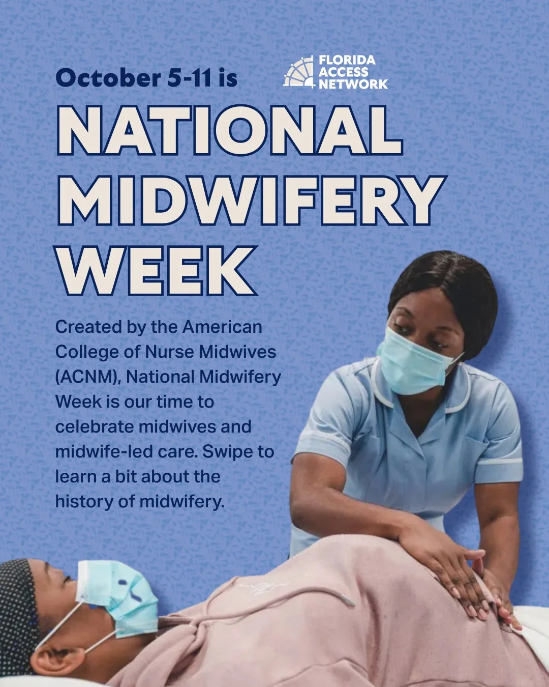 October 5 to the 11th is National Midwifery Week in the United States! Created by the American College of Nurse Midwives (ACNM), National Midwifery Week is our time to celebrate midwives and midwife-led care. Swipe to learn a bit about the history of