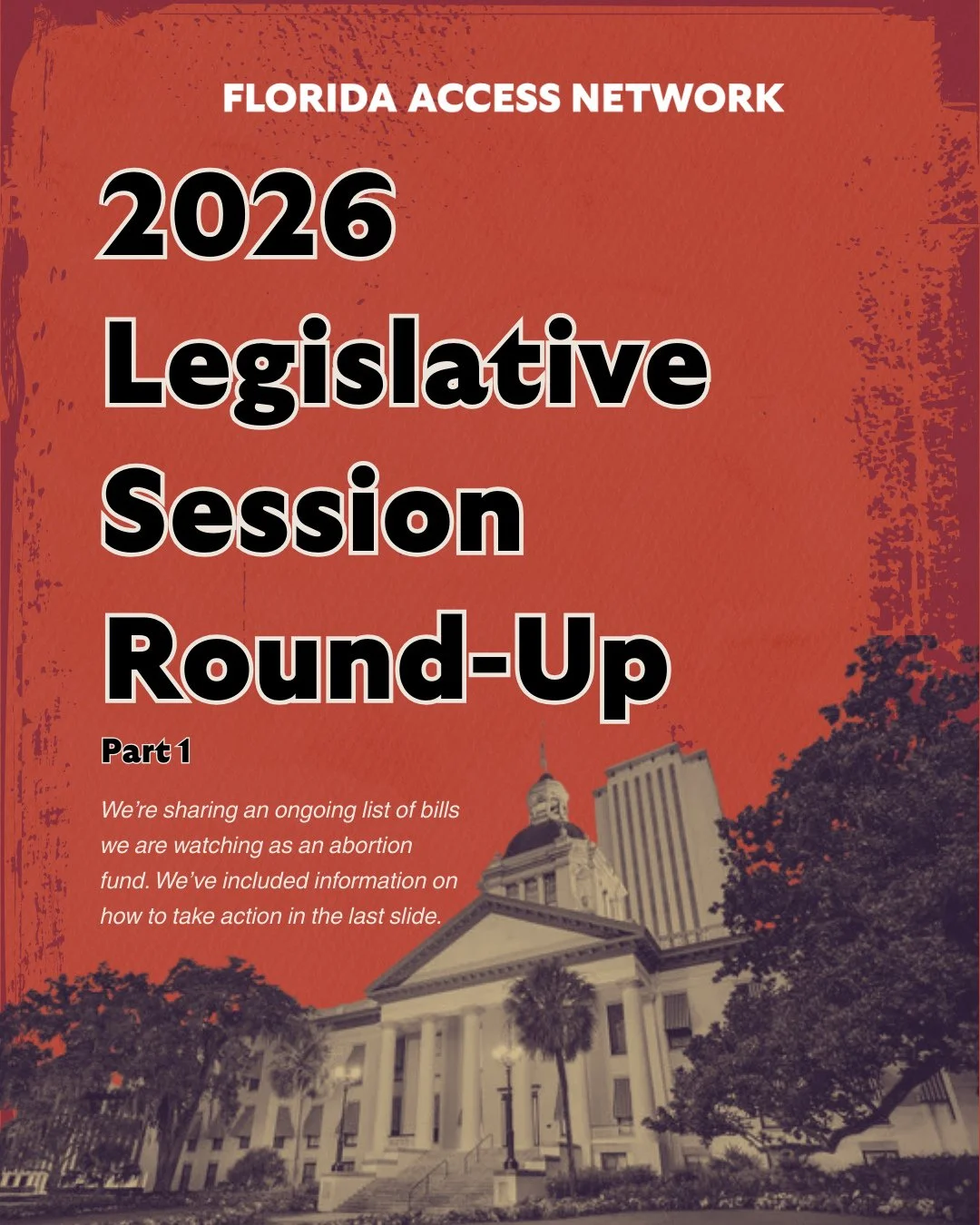 PART 1. While this isn't a comprehensive list of all the terrible state bills this legislative session, this is a list of bills we are watching. These bills are listed in no particular order. Legislative session in FL ends March 13th. Stay tuned for 