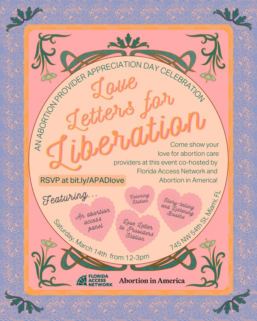 💖Abortion Provider Appreciation Day happens every March and we're hosting a love fest for providers alongside Abortion in America! 💖 Join us next week on Saturday, March 14th to show your love for abortion care providers at this event co-hosted by 