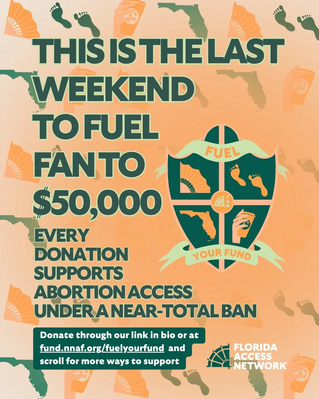 We're officially in the LAST WEEKEND of our Fuel Your Fund campaign for $50,000! We're so close to our goal with over $43,000 raised, help us cross that finish line 🏃🏾&zwj;♀️❤️&zwj;🔥🪭 Every dollar we raise will go towards supporting abortion seek
