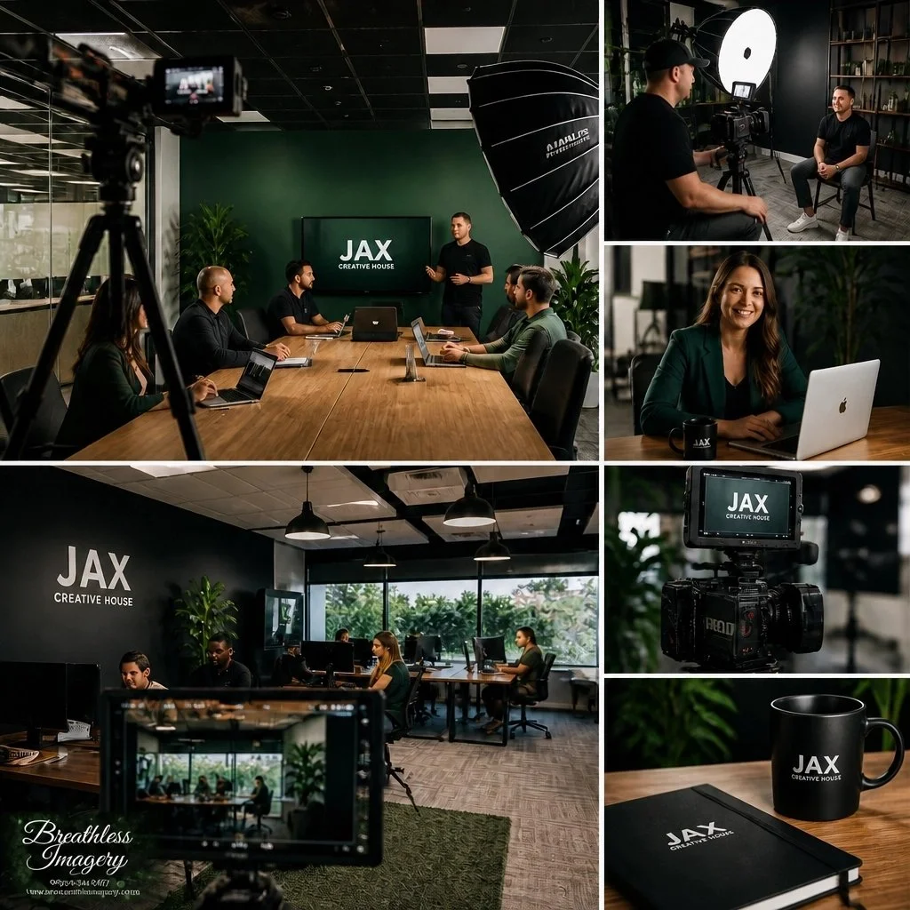Swap old headshots for dynamic brand content libraries! 📸✨ Elevate your Jacksonville business with workspace shots &amp; BTS clips. #JacksonvilleBusiness #CommercialPhotography #JaxBiz #BrandContent